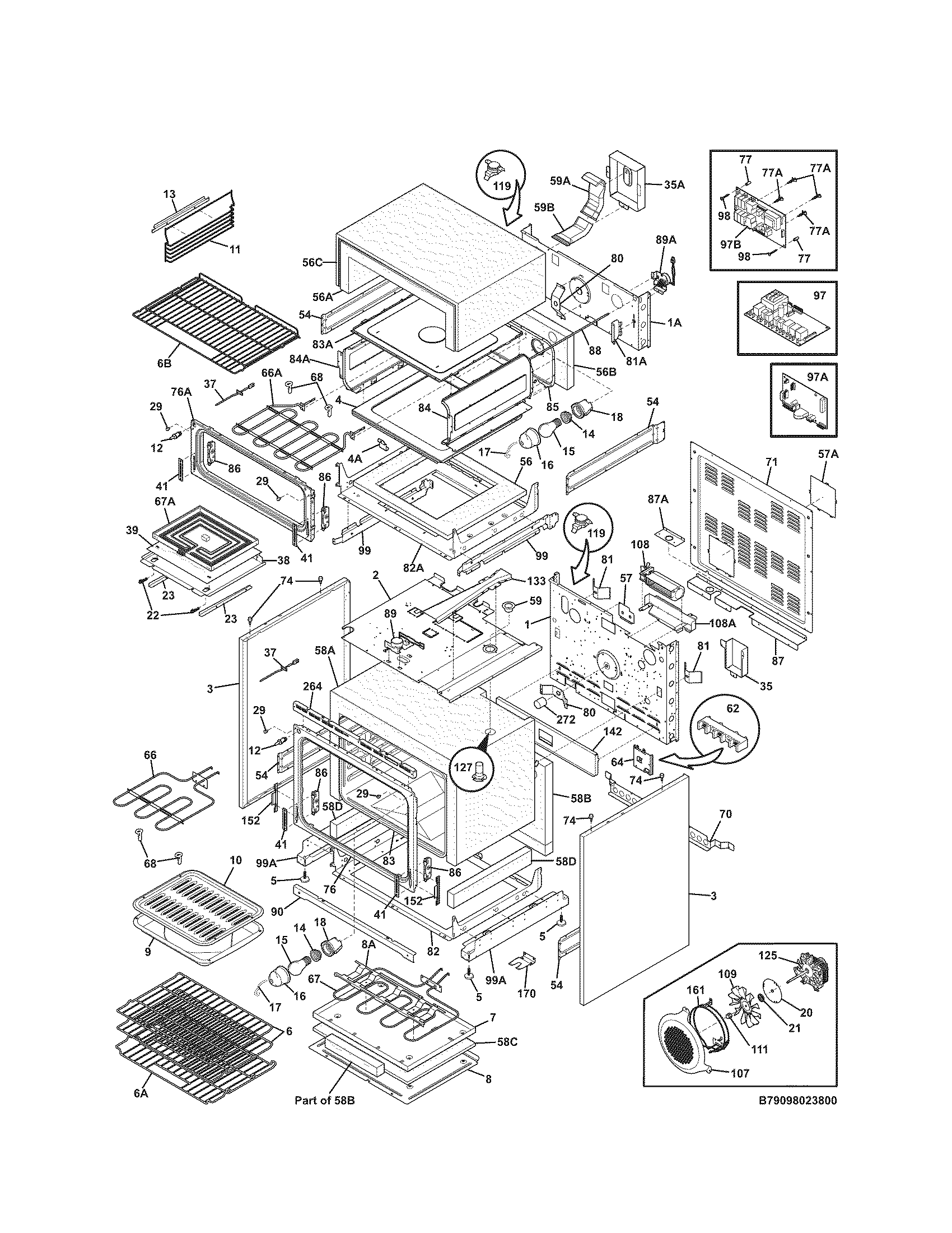 Kenmore Elite 79098039800 body diagram