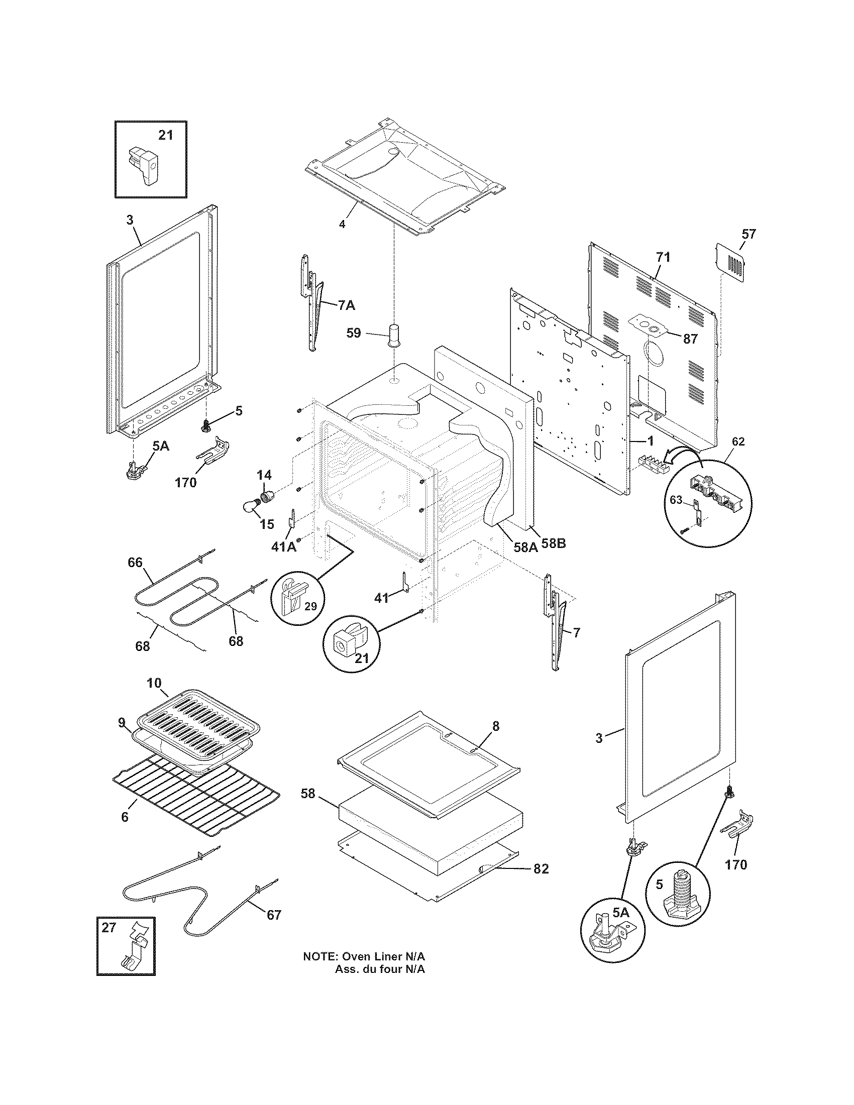 Frigidaire FEF317HSA body diagram