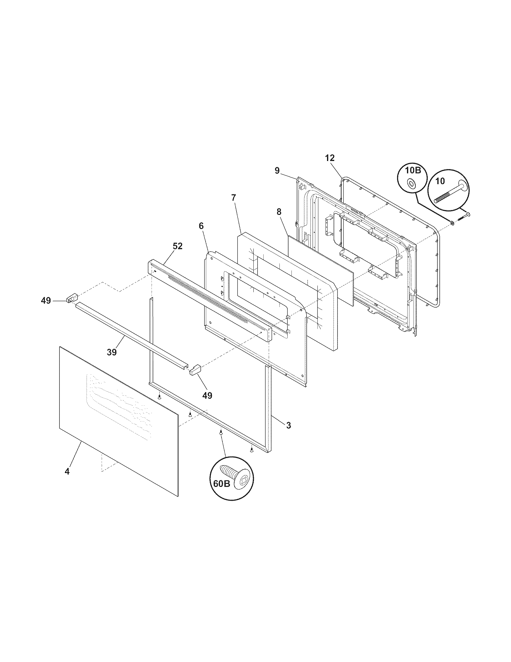 Frigidaire FEF317HSA door diagram