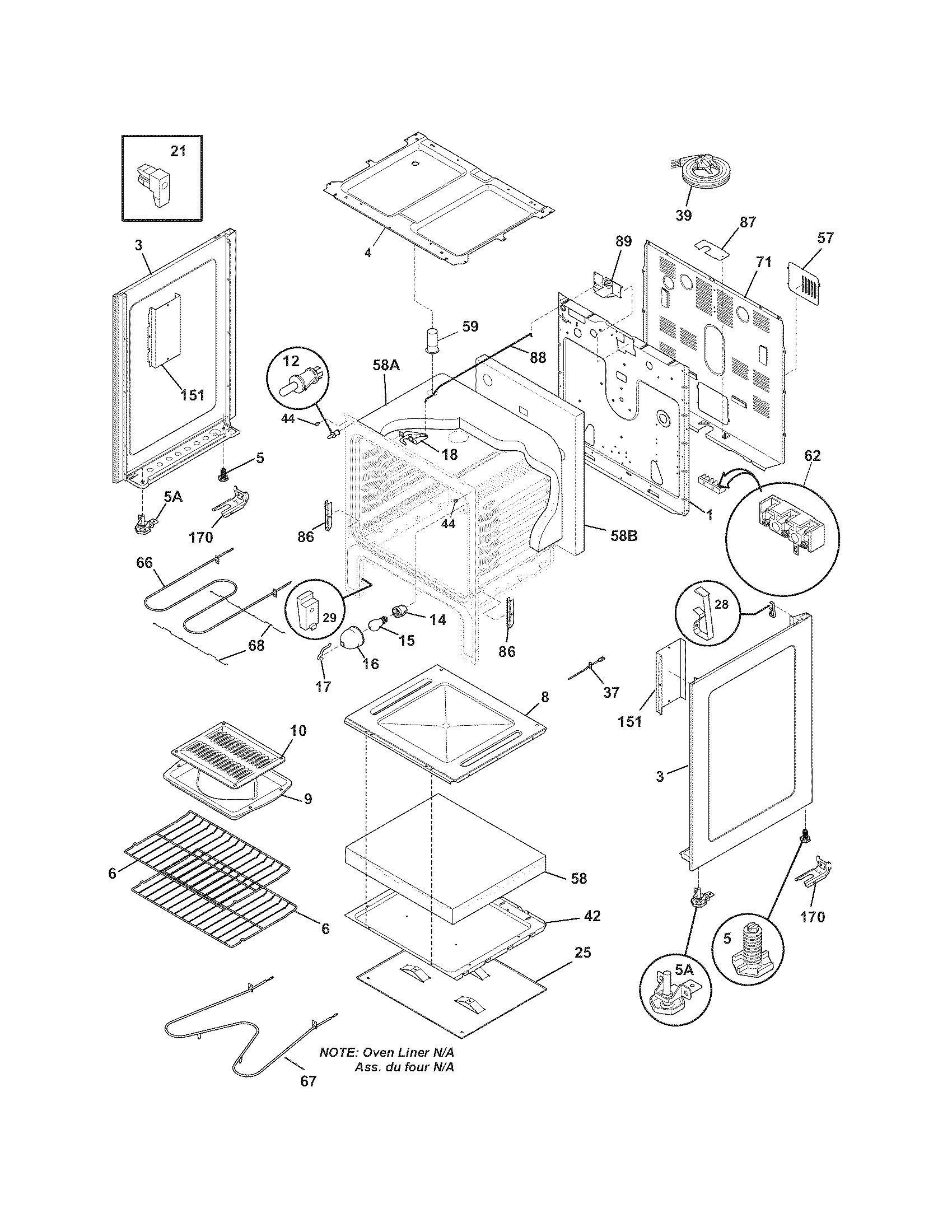 Crosley CCRE350GWWB body diagram