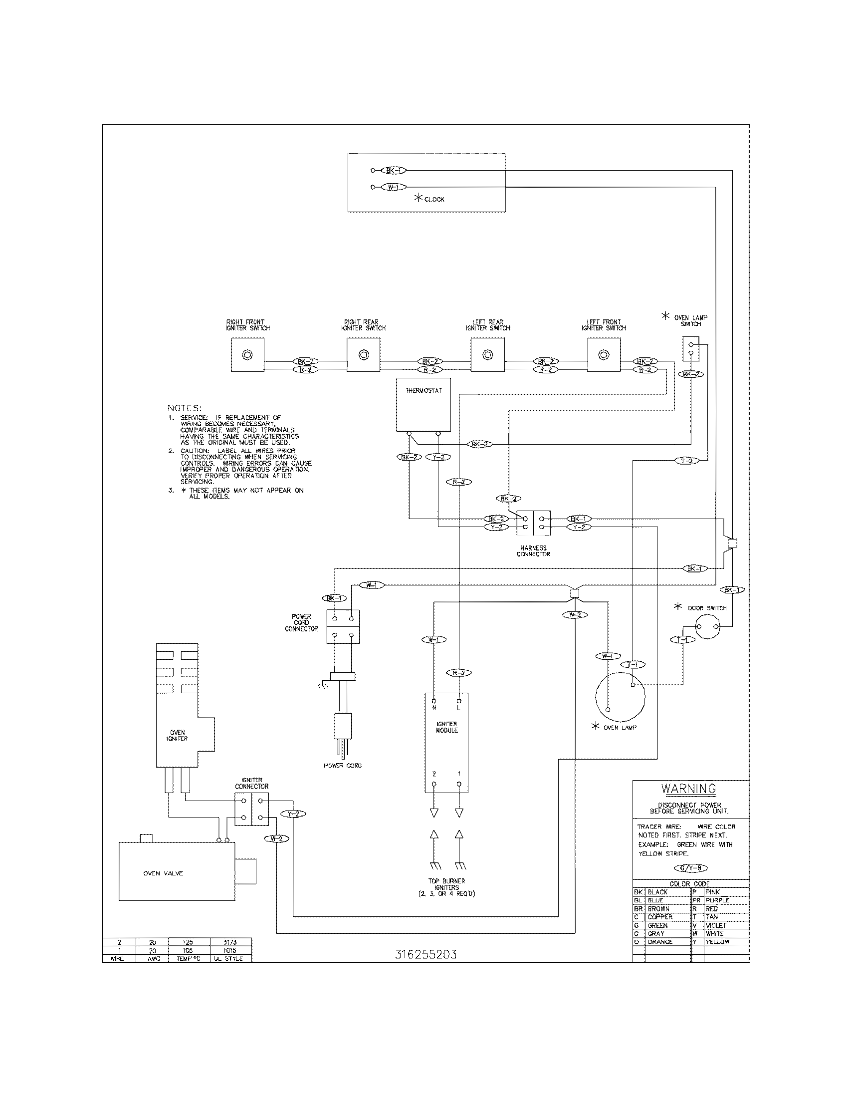 Frigidaire FGF316DSG wiring diagram diagram