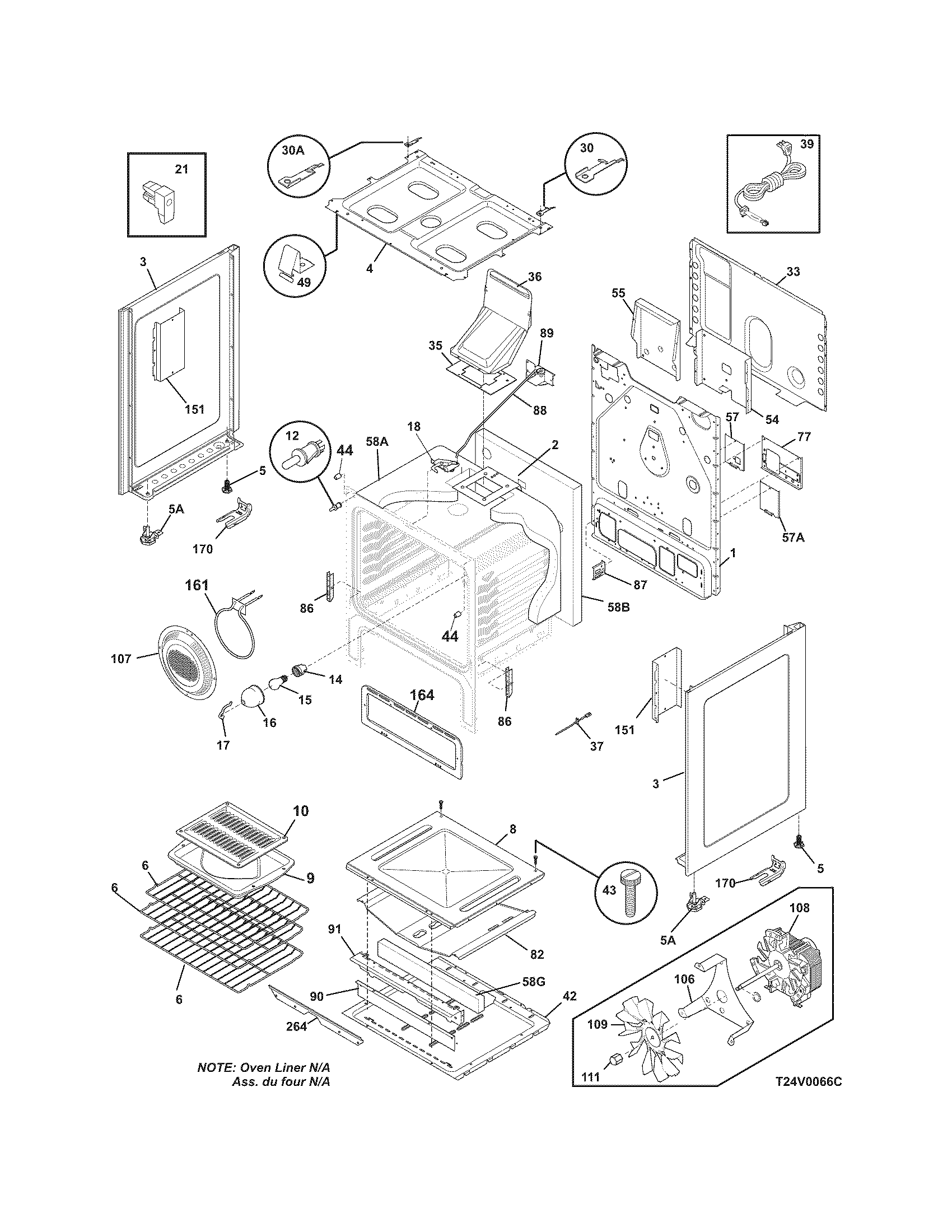 Frigidaire GLGFM98GPBD body diagram