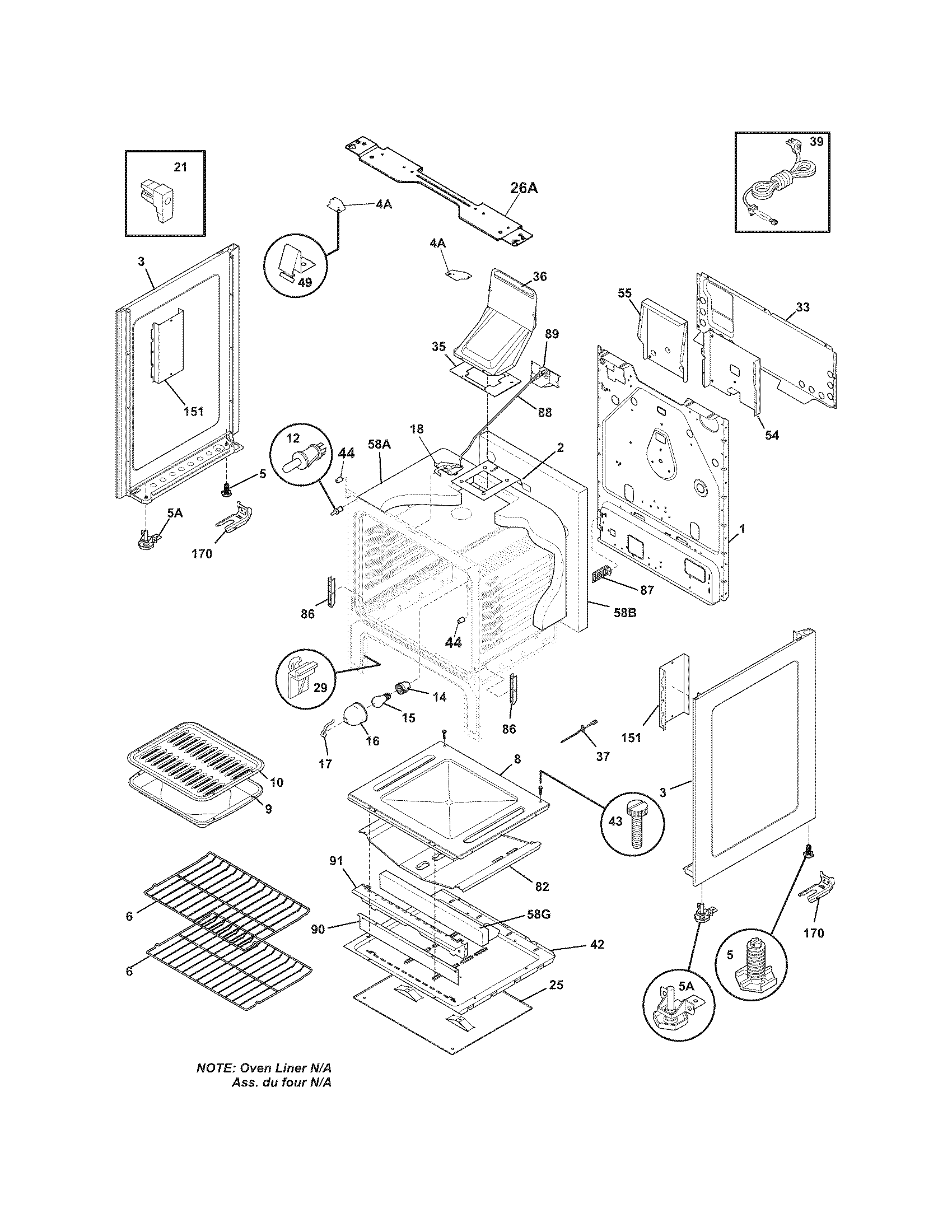 Frigidaire FGFL79GCF body diagram