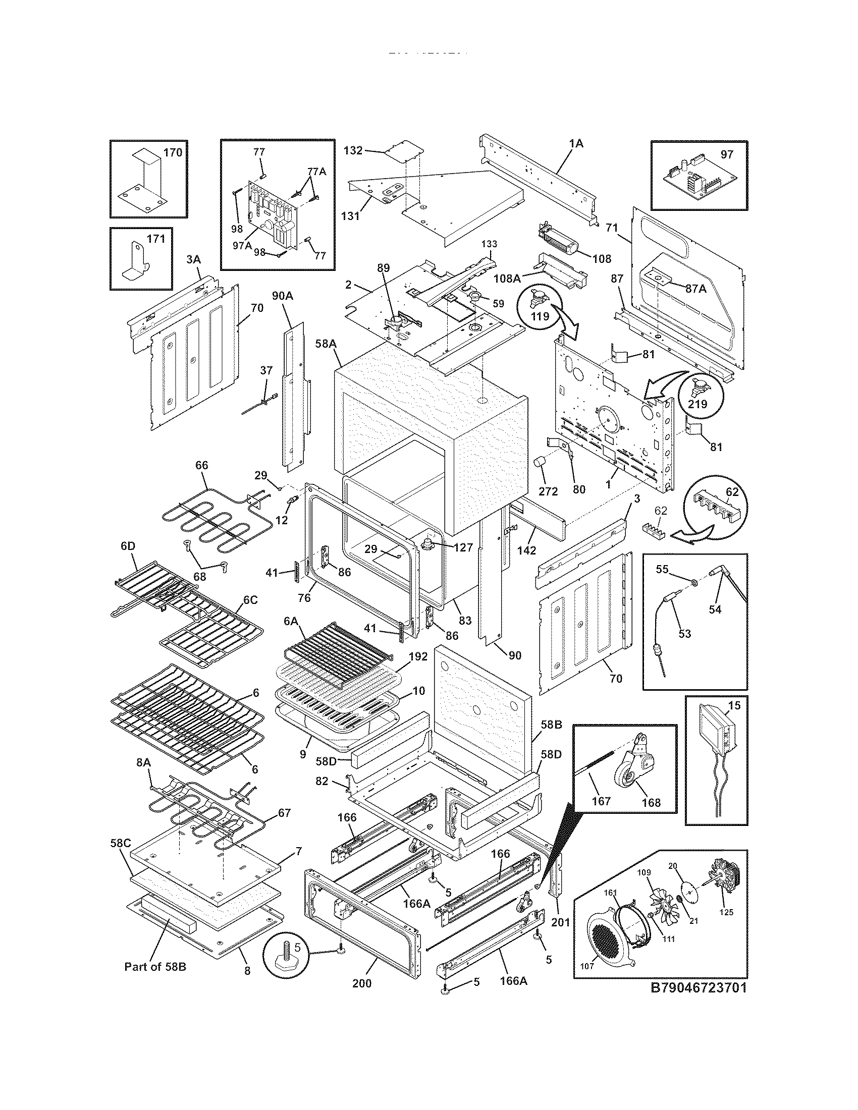 Kenmore Elite 79046723701 body diagram
