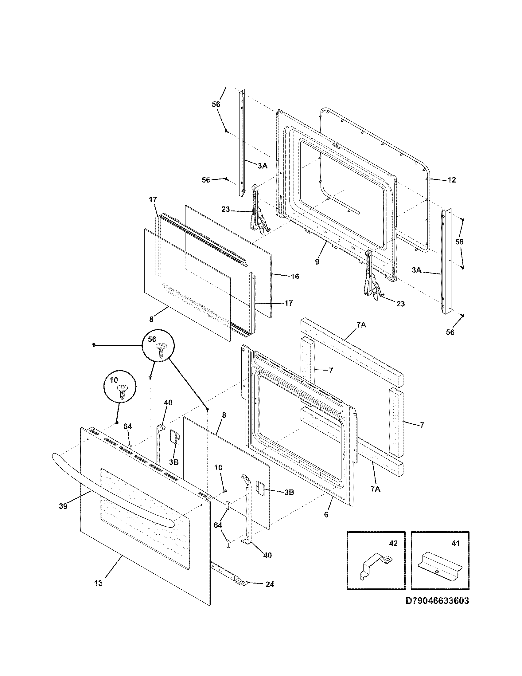 Kenmore Elite 79046723701 door diagram