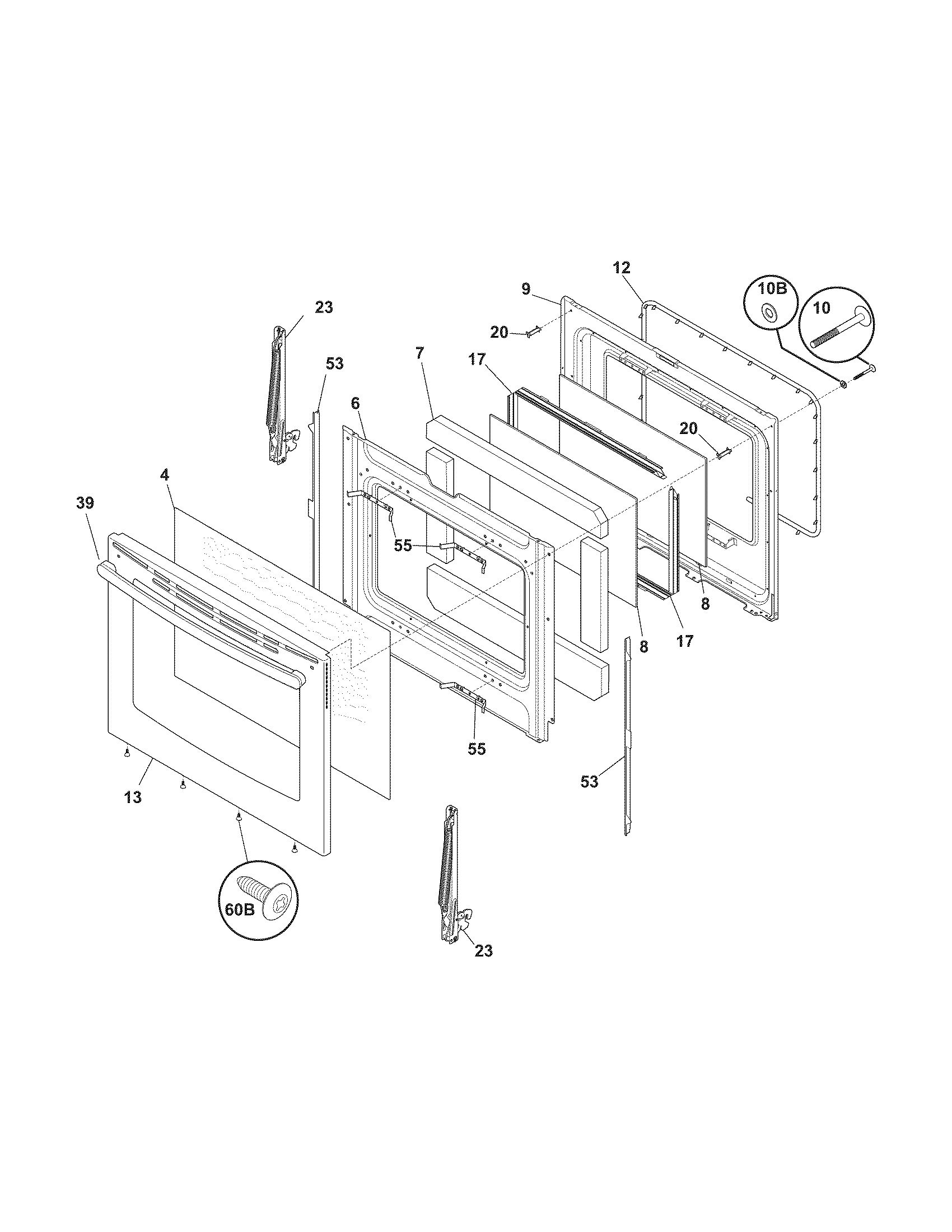 Kenmore 79097433801 door diagram