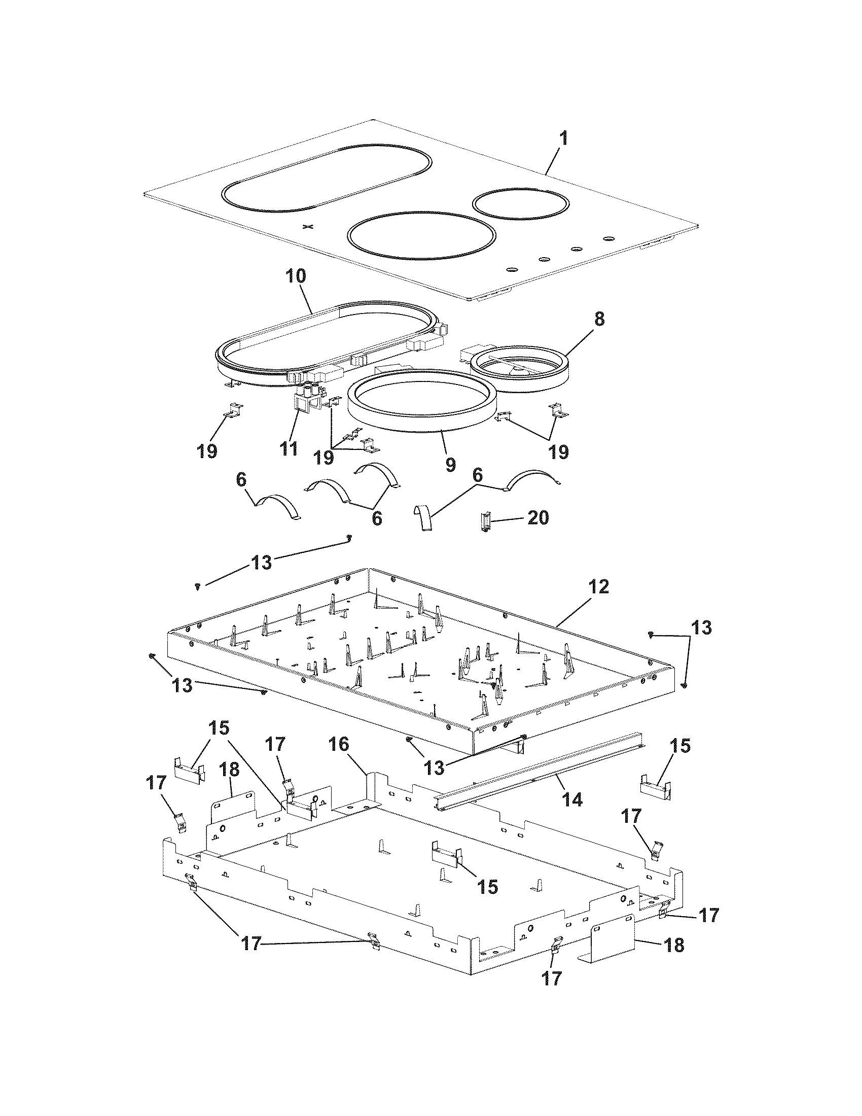 Frigidaire GLEC30S8ES1 maintop diagram