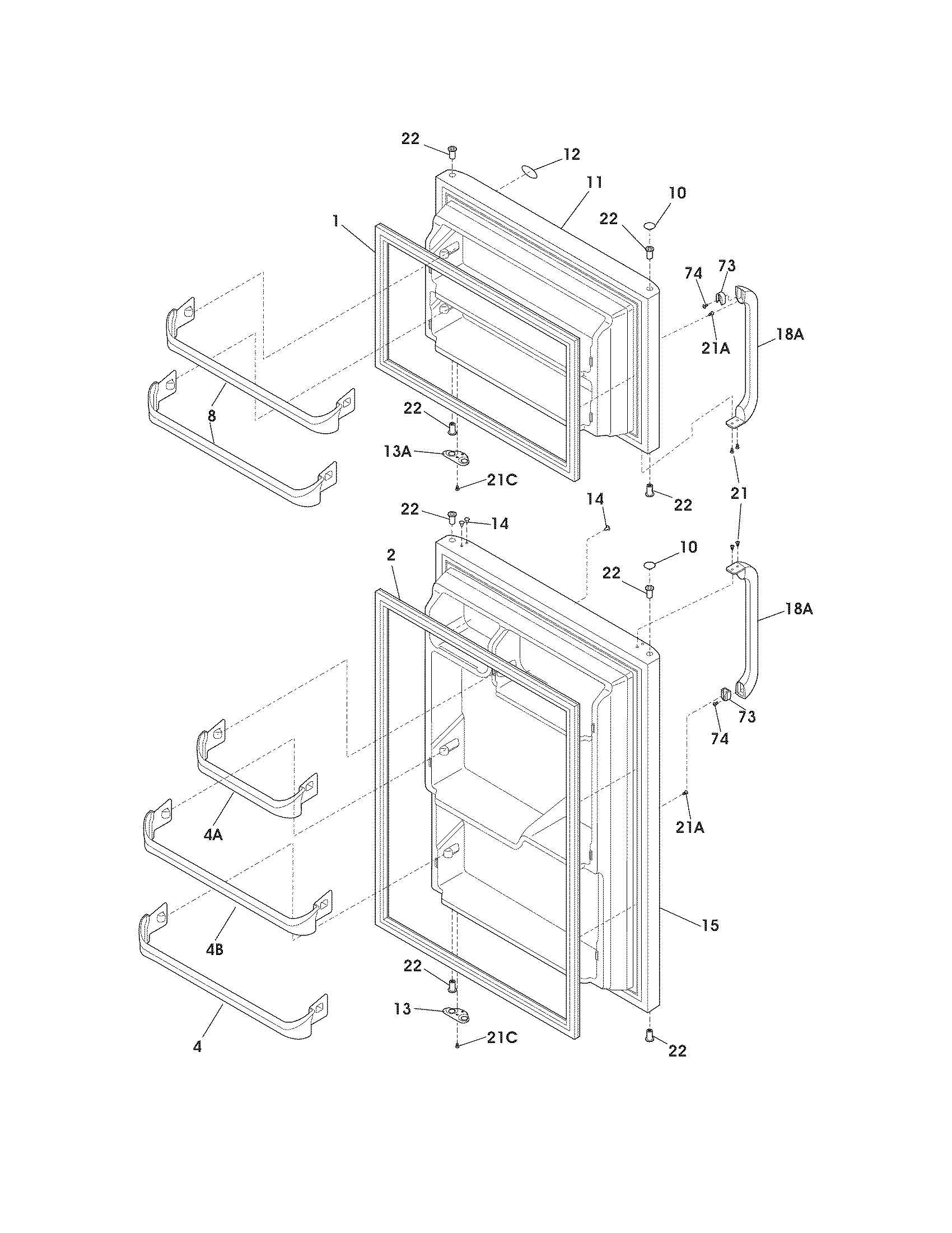 Tappan TRT15L2JW5 door diagram