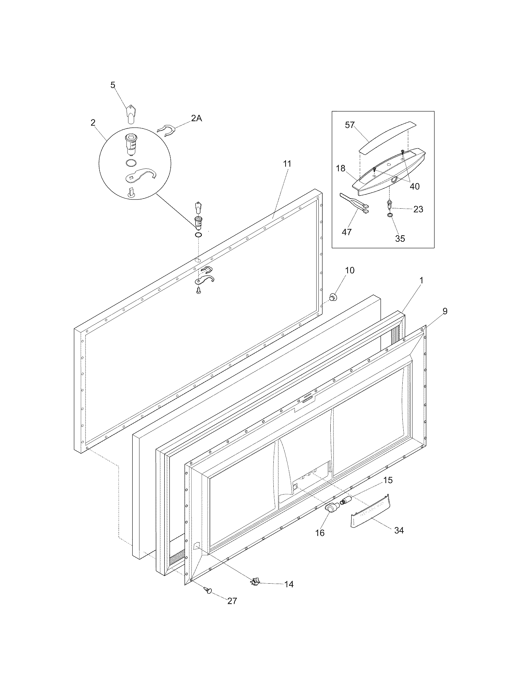 Kenmore 25316542104 door diagram