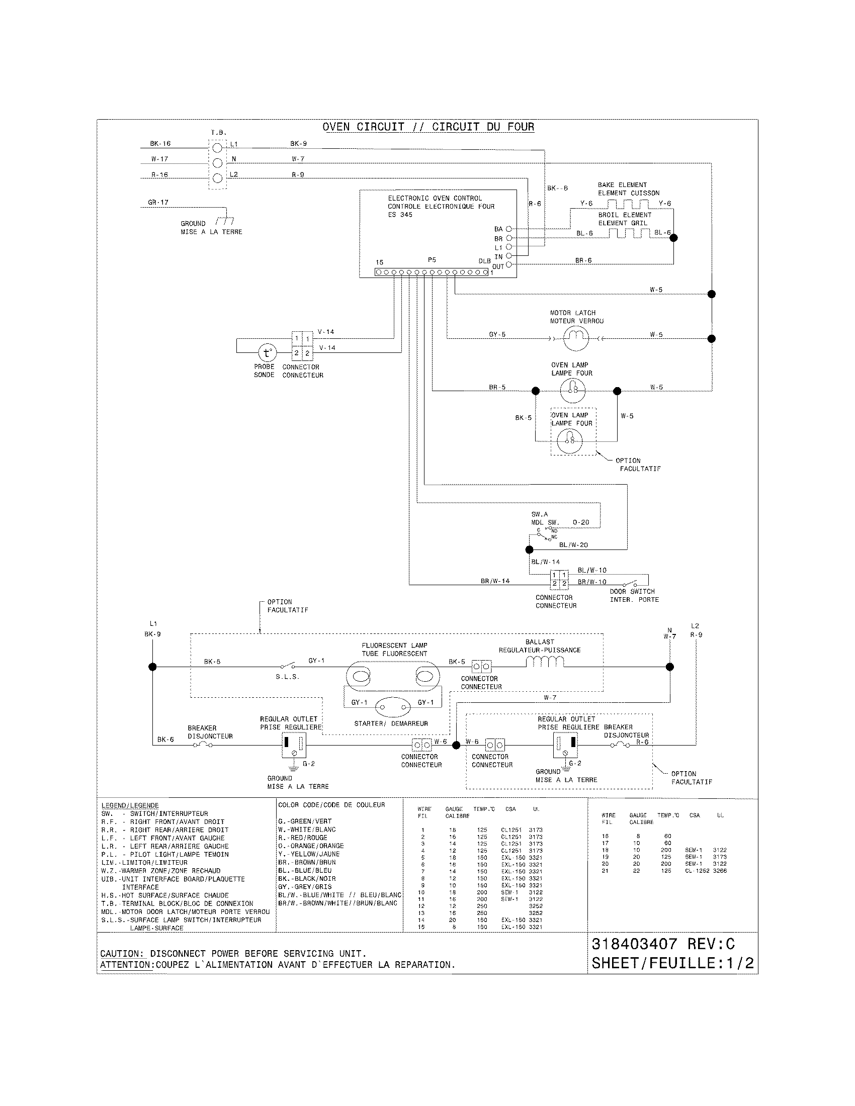 Frigidaire PFEF374ES4 wiring diagram diagram
