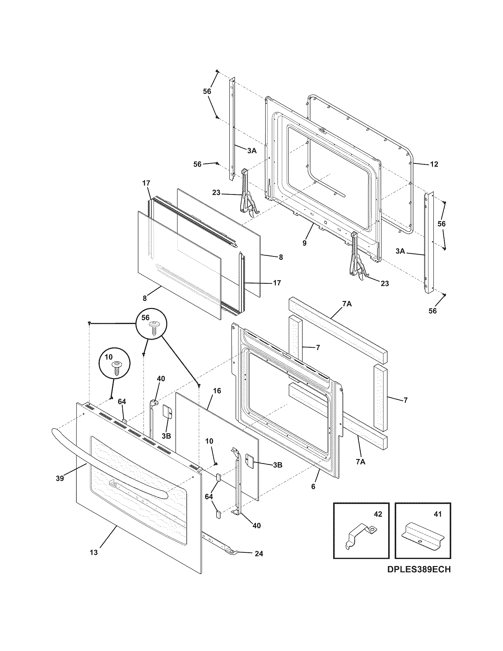 Frigidaire FGS367FCE door diagram