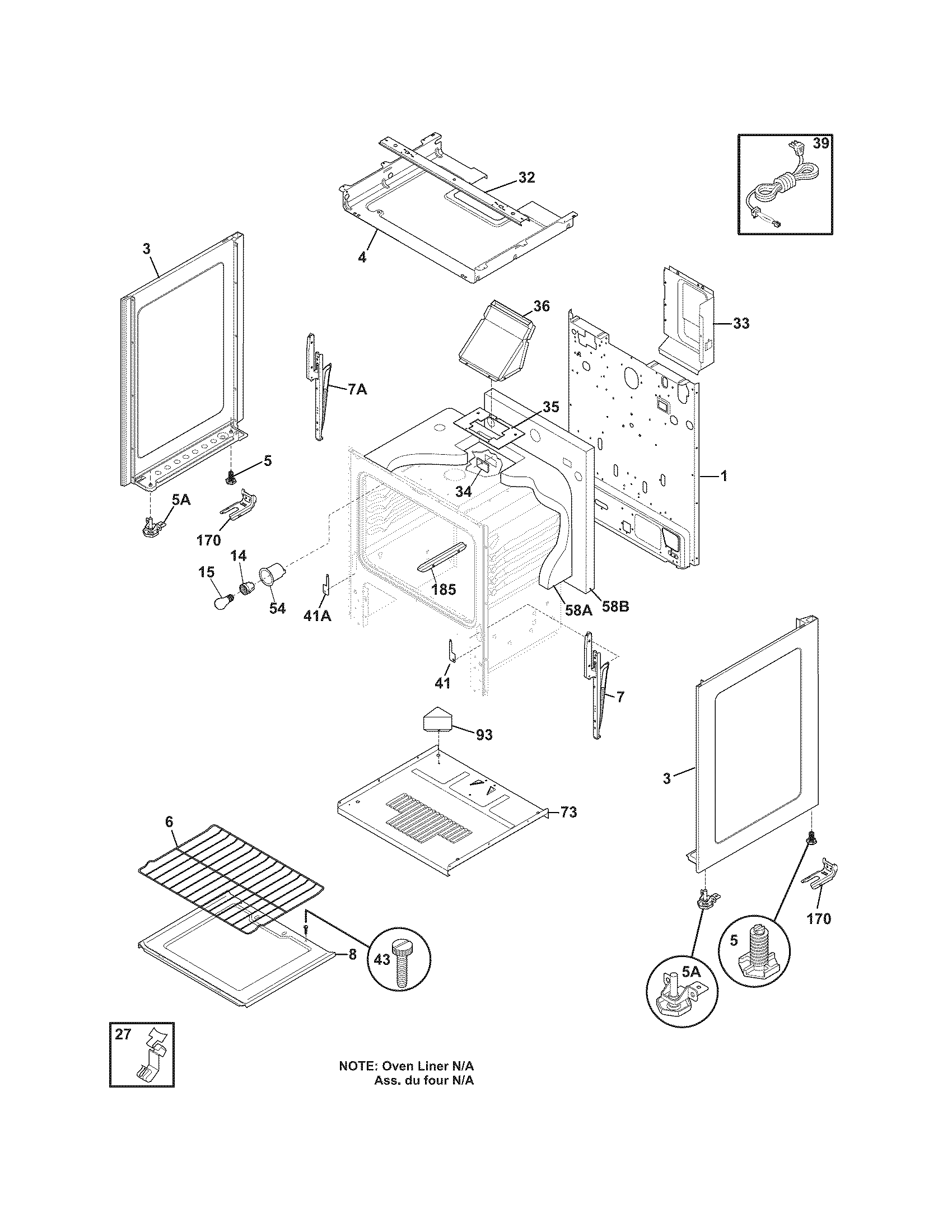 Frigidaire FLF316DSF body diagram