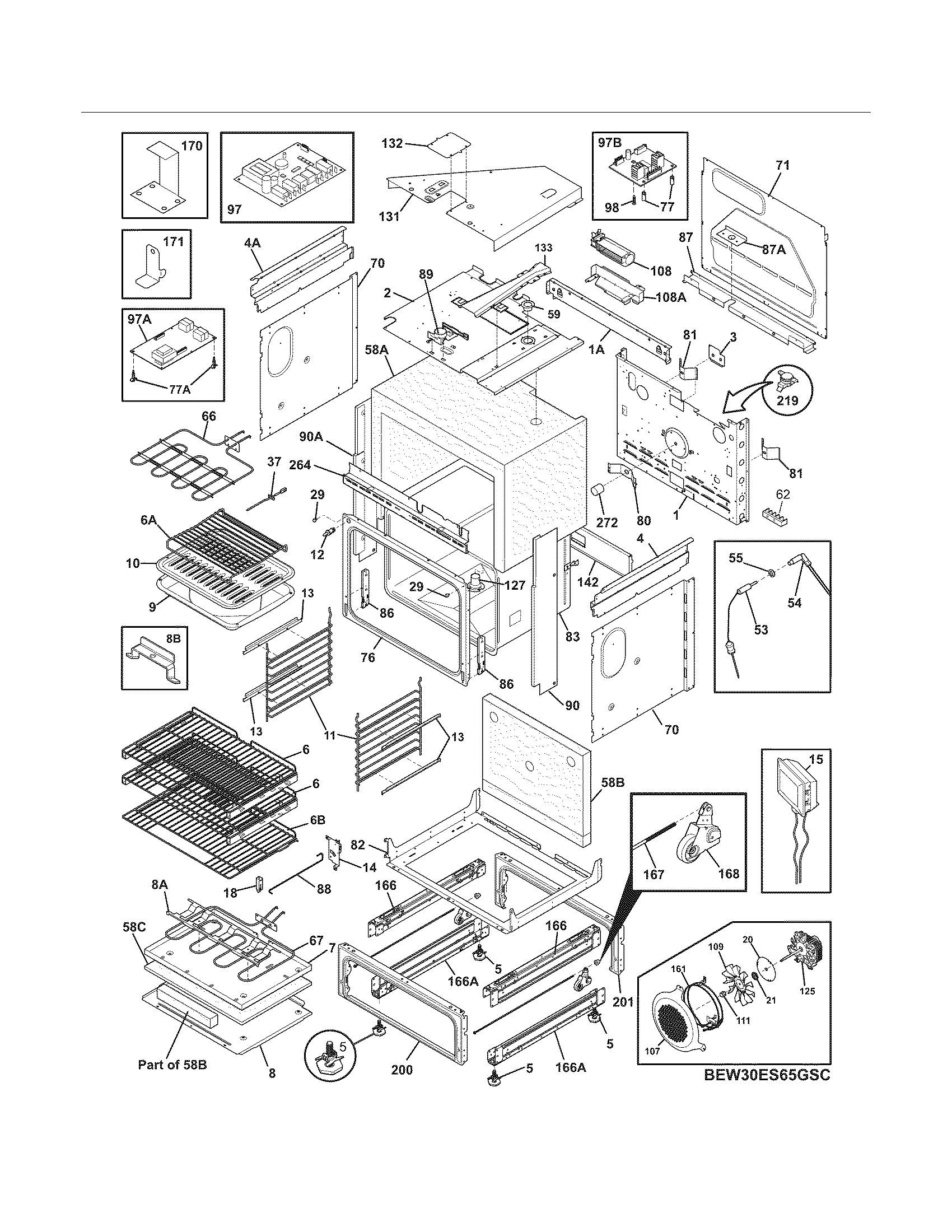 Electrolux EW30ES65GSD body diagram