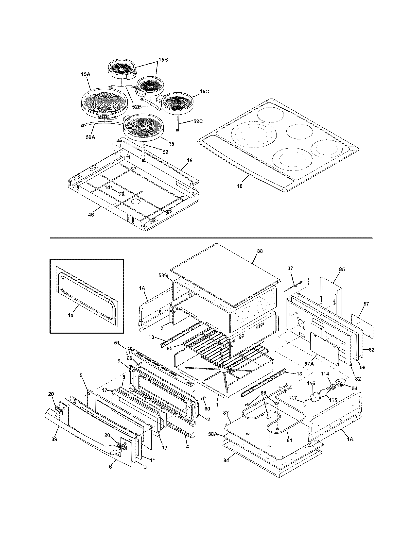 Electrolux EW30ES65GSD top/drawer diagram