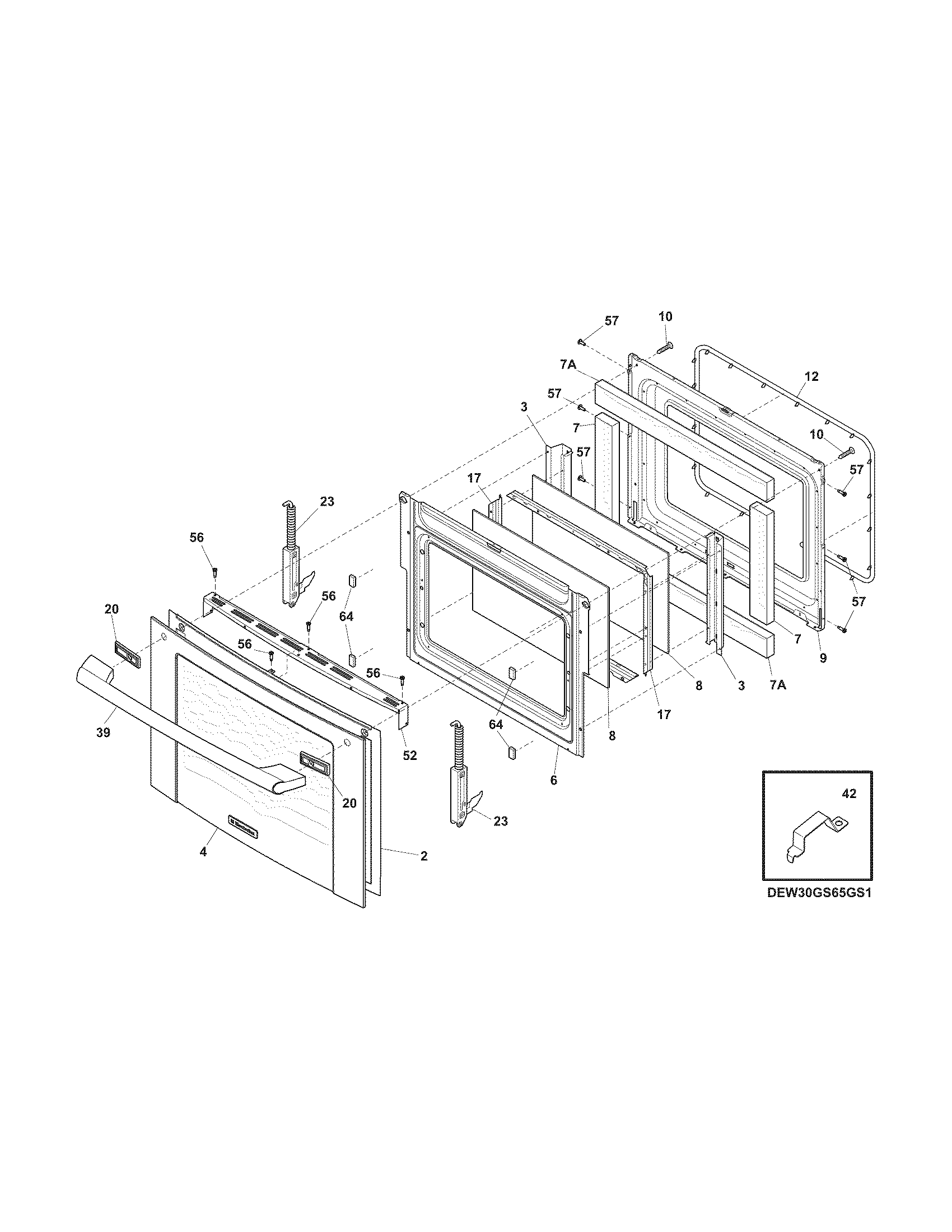 Electrolux EW30ES65GSD door diagram
