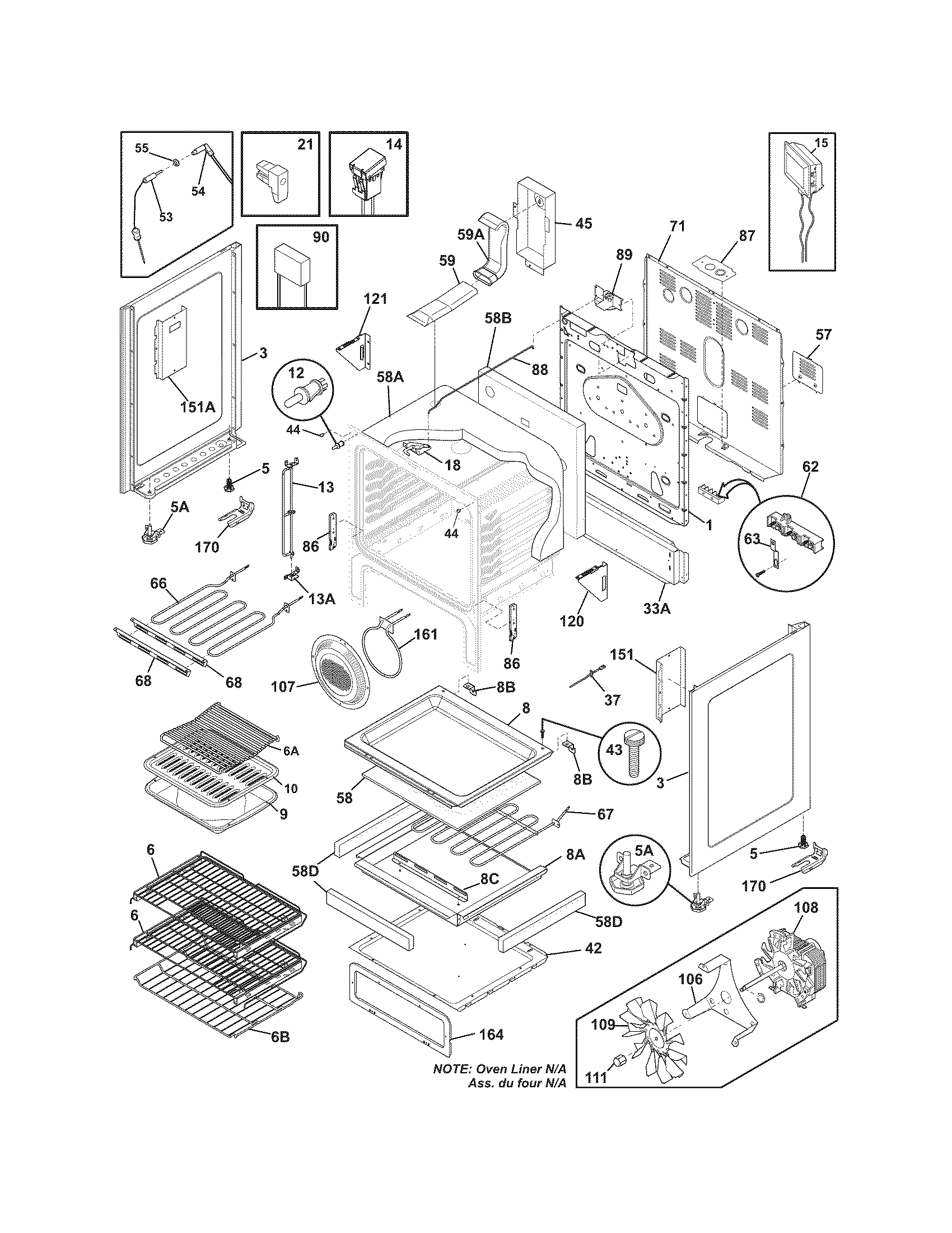 Electrolux EW30EF65GSD body diagram