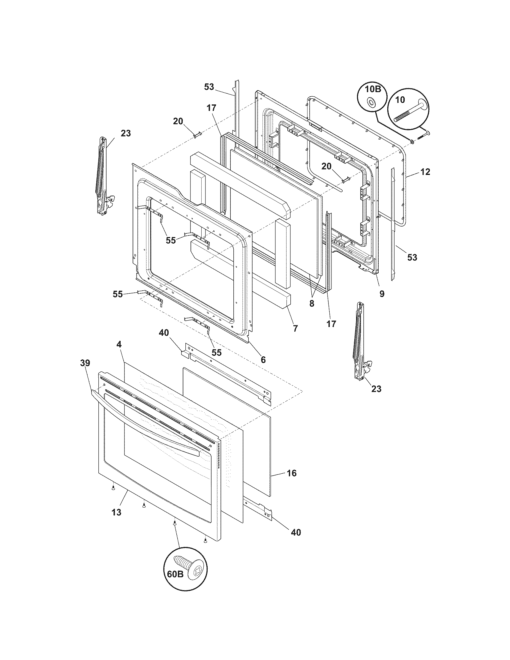 Kenmore Elite 79077513804 door diagram