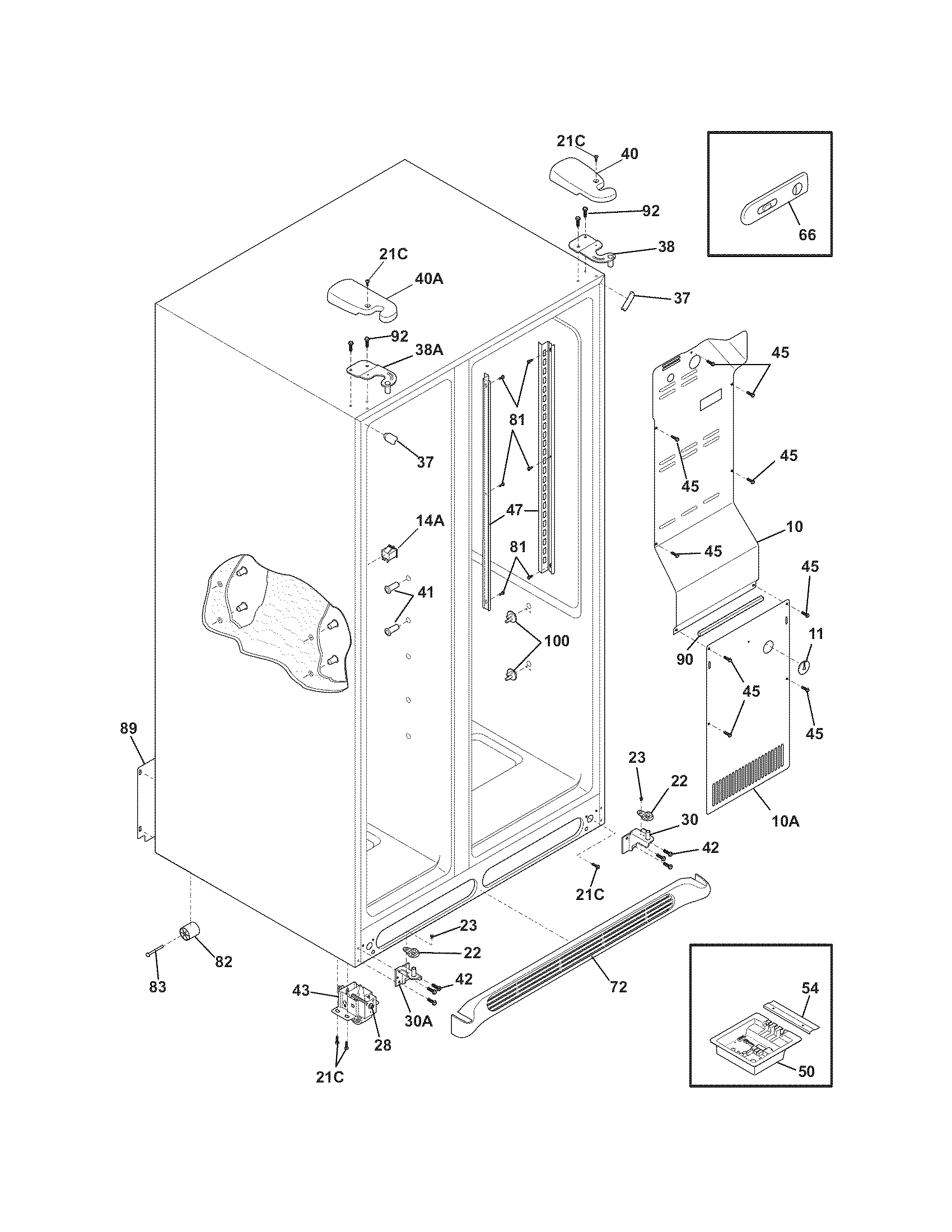 Frigidaire GHSC39ETJS3 cabinet diagram