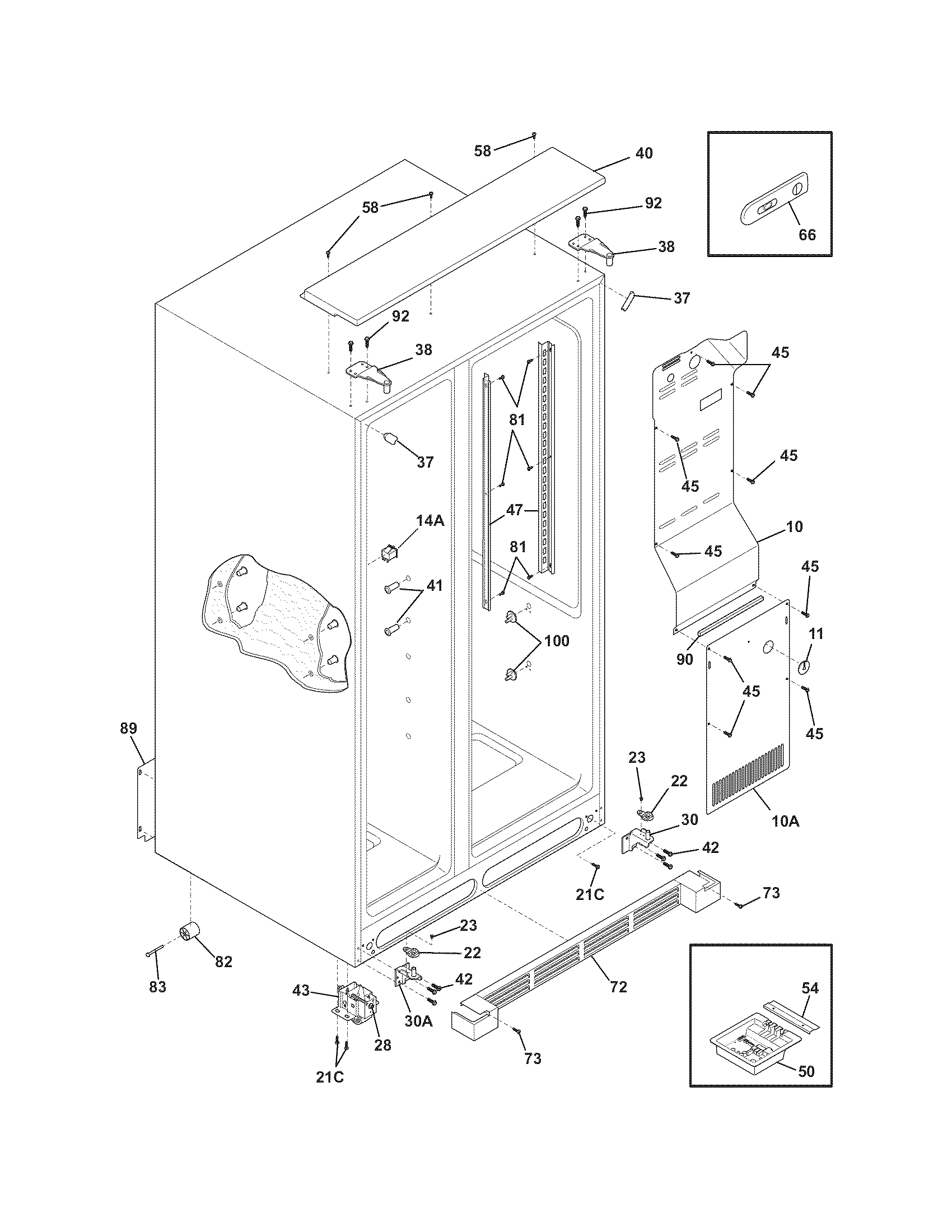 Electrolux E23CS78HPS3 cabinet diagram
