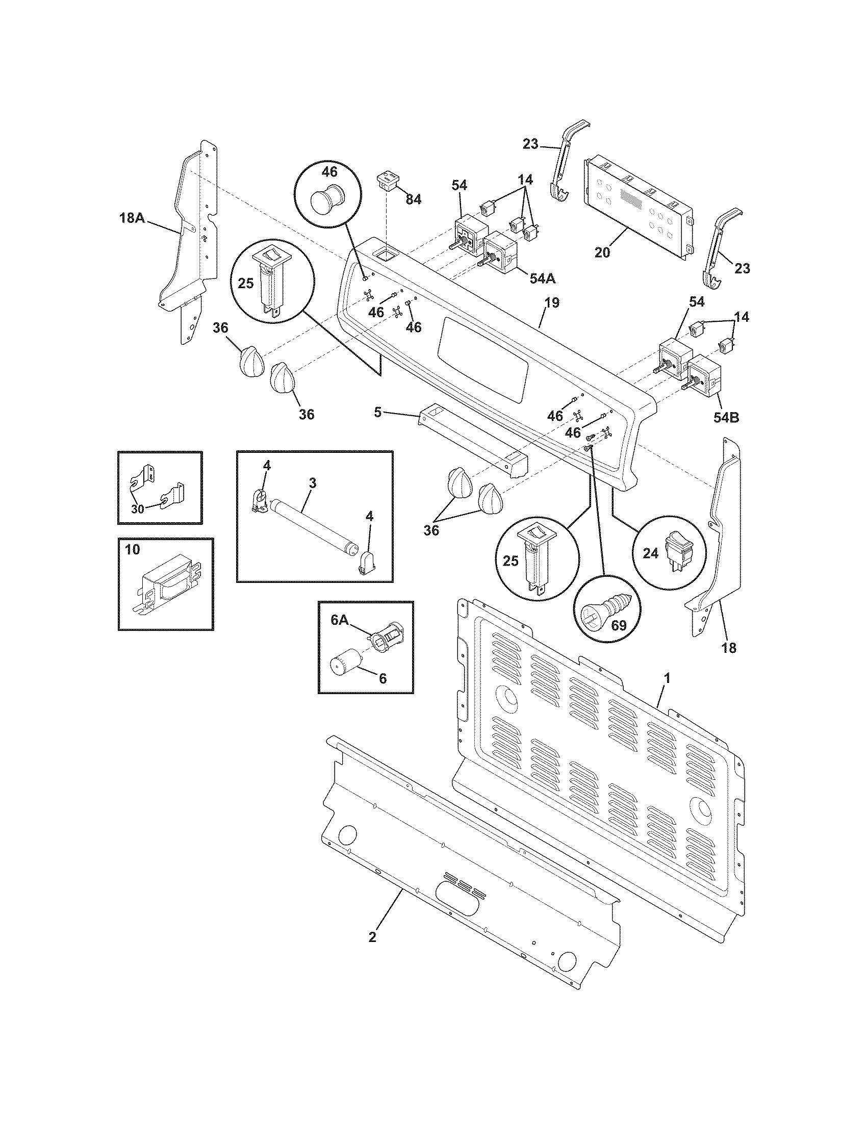 Frigidaire CFEF372EC7 backguard diagram