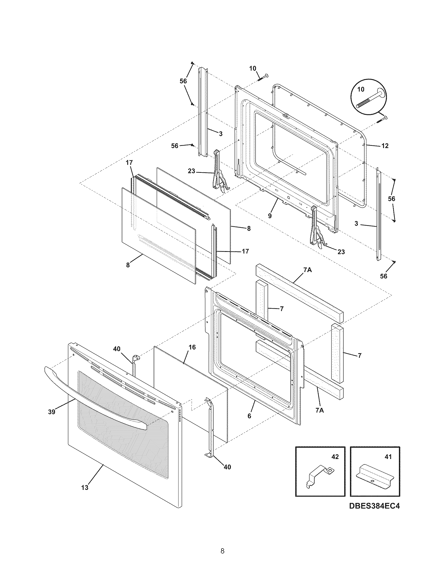 Frigidaire CFEF372EC7 door diagram