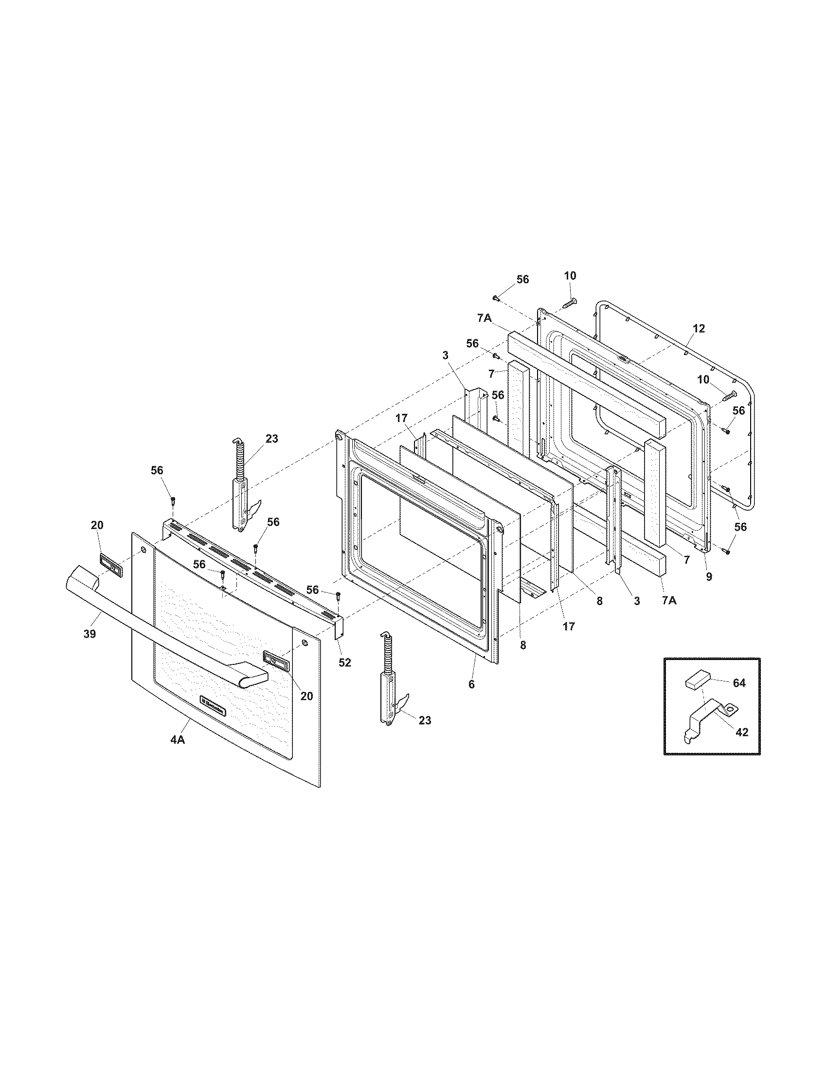 Electrolux EW30EW55GS5 door diagram