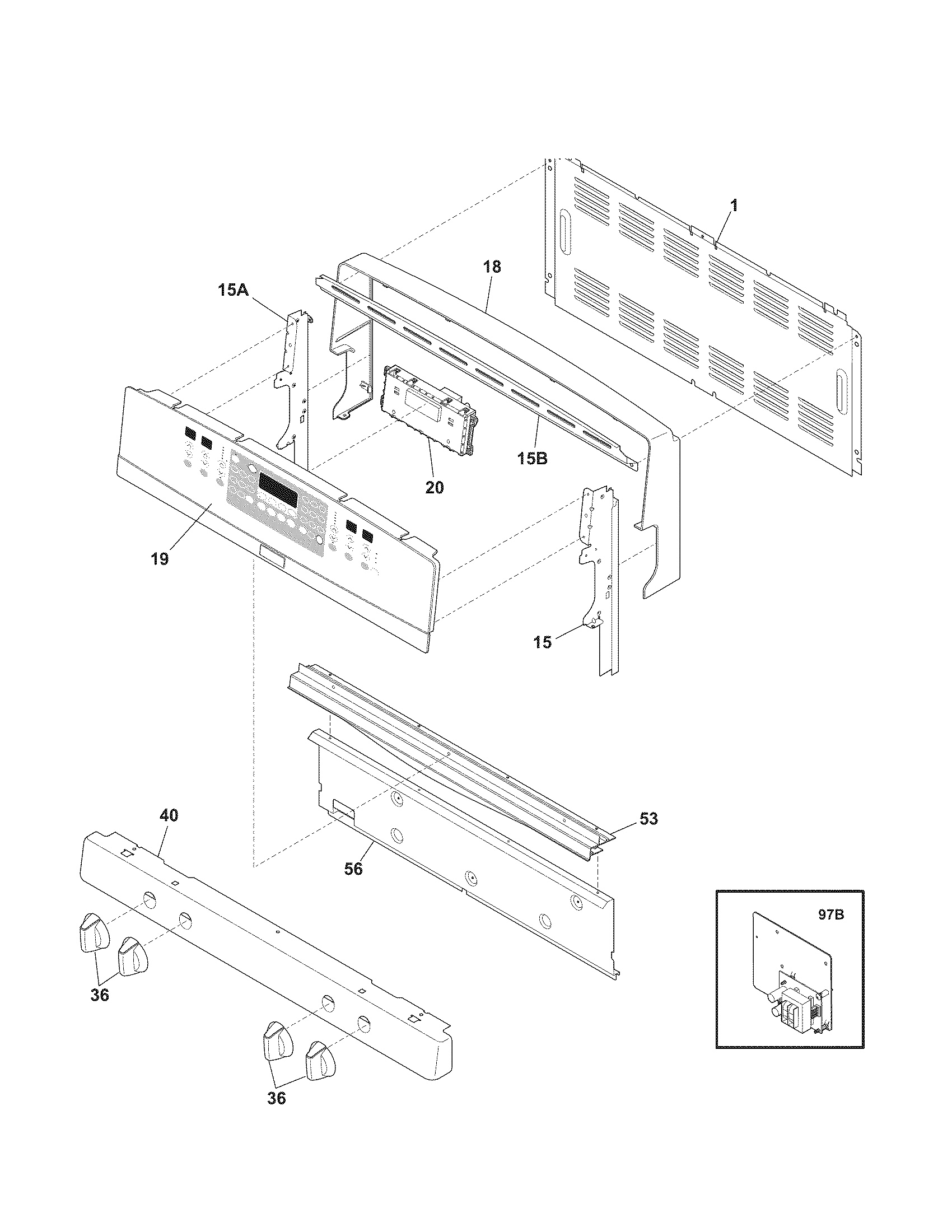 Kenmore Elite 79077493803 backguard diagram