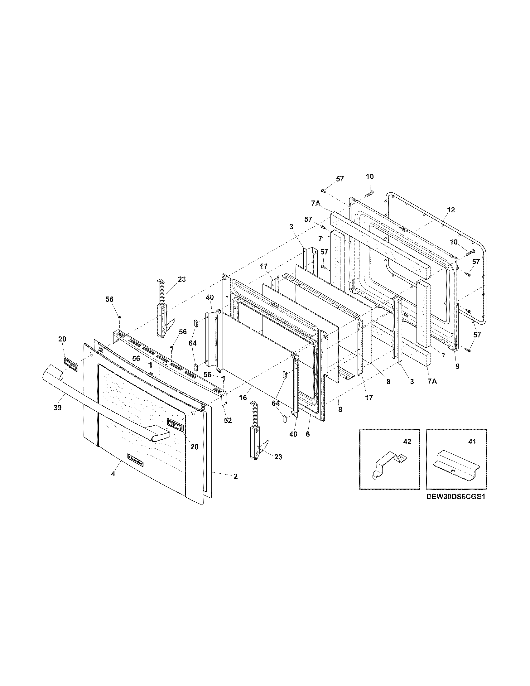 Electrolux EW30ES6CGS4 door diagram