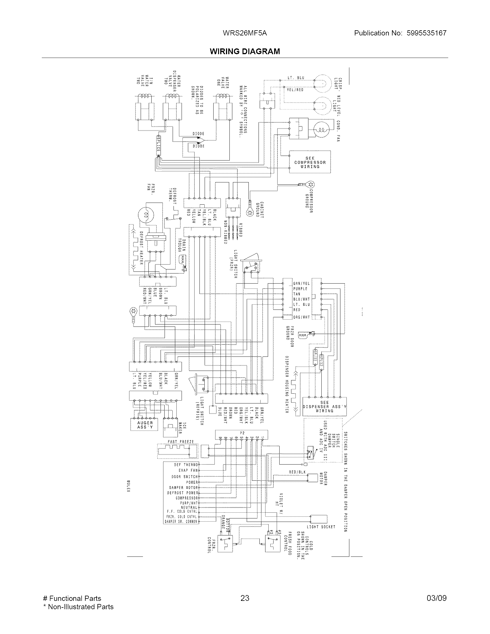 White-Westinghouse WRS26MF5ASZ wiring diagram diagram