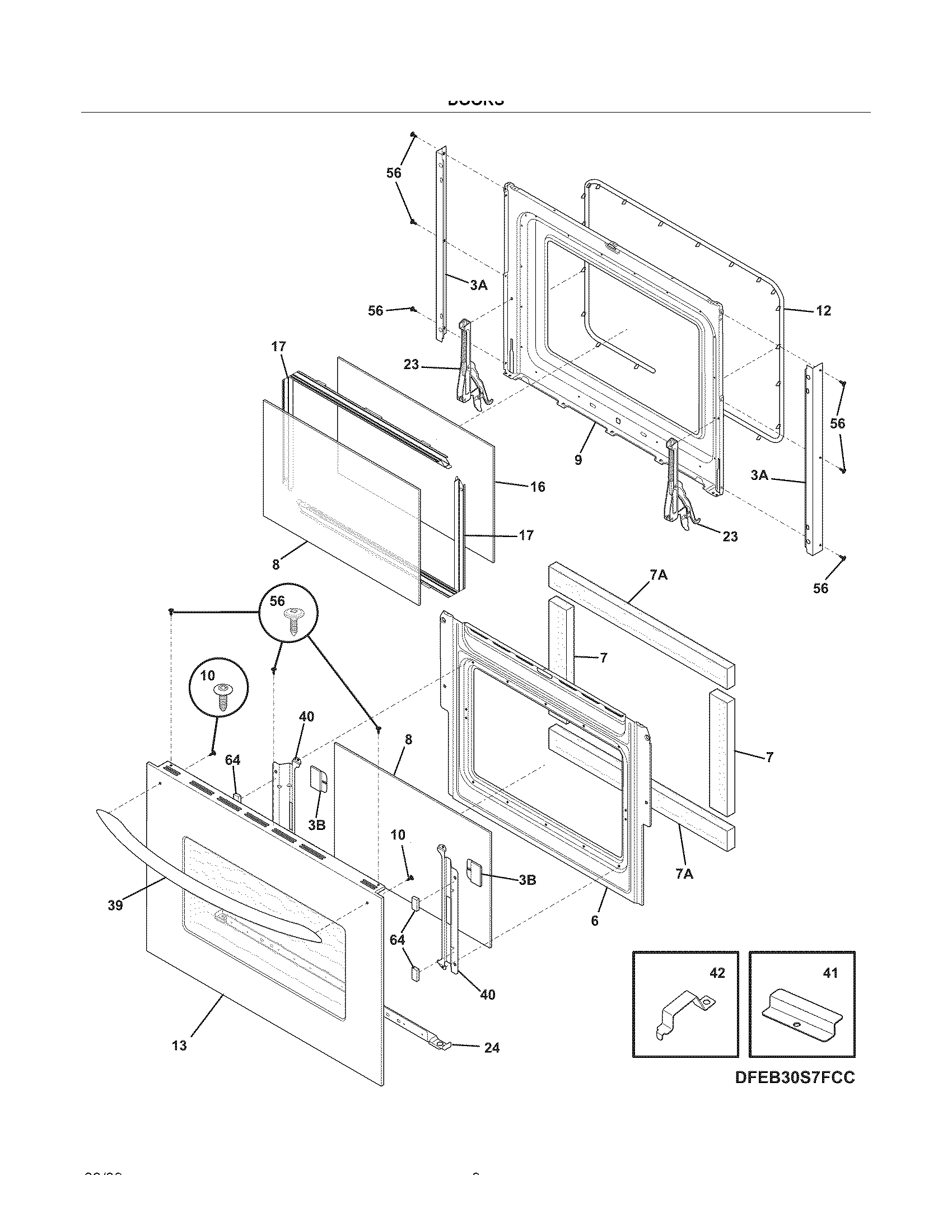 Frigidaire FEB30T7FCE doors diagram
