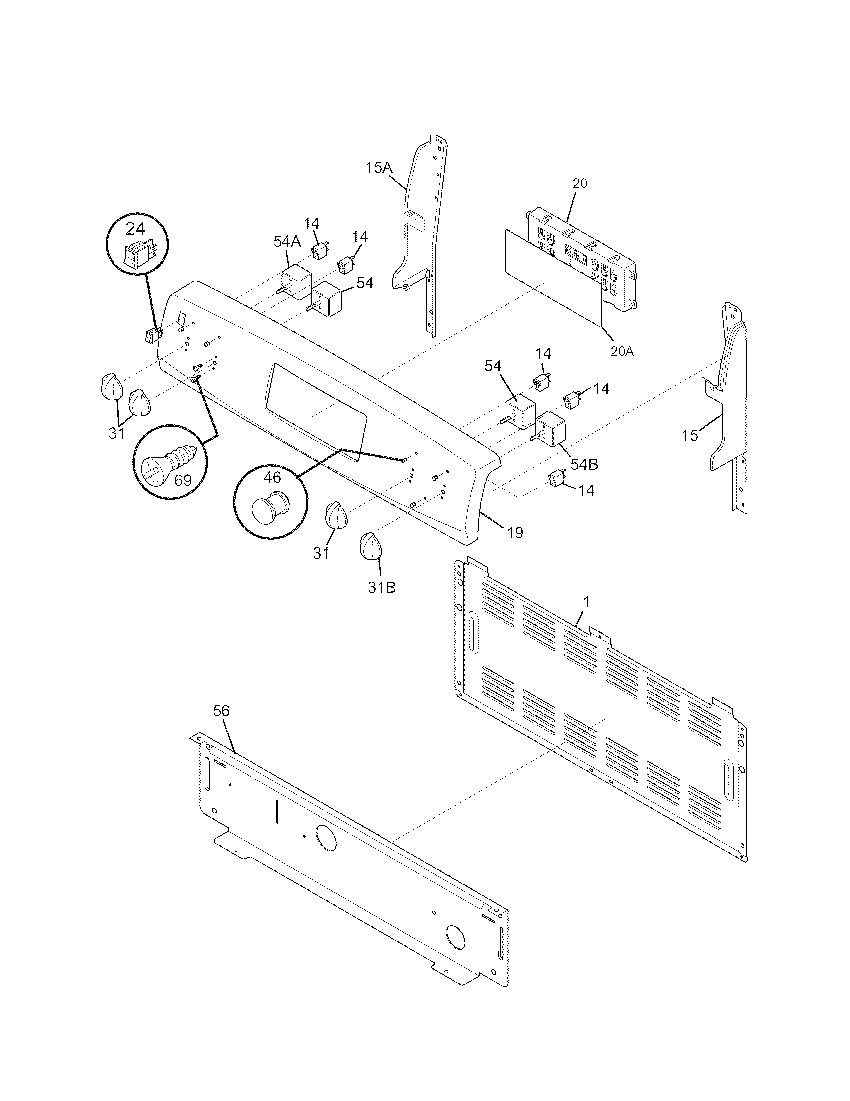 Kenmore 79094339701 backguard diagram