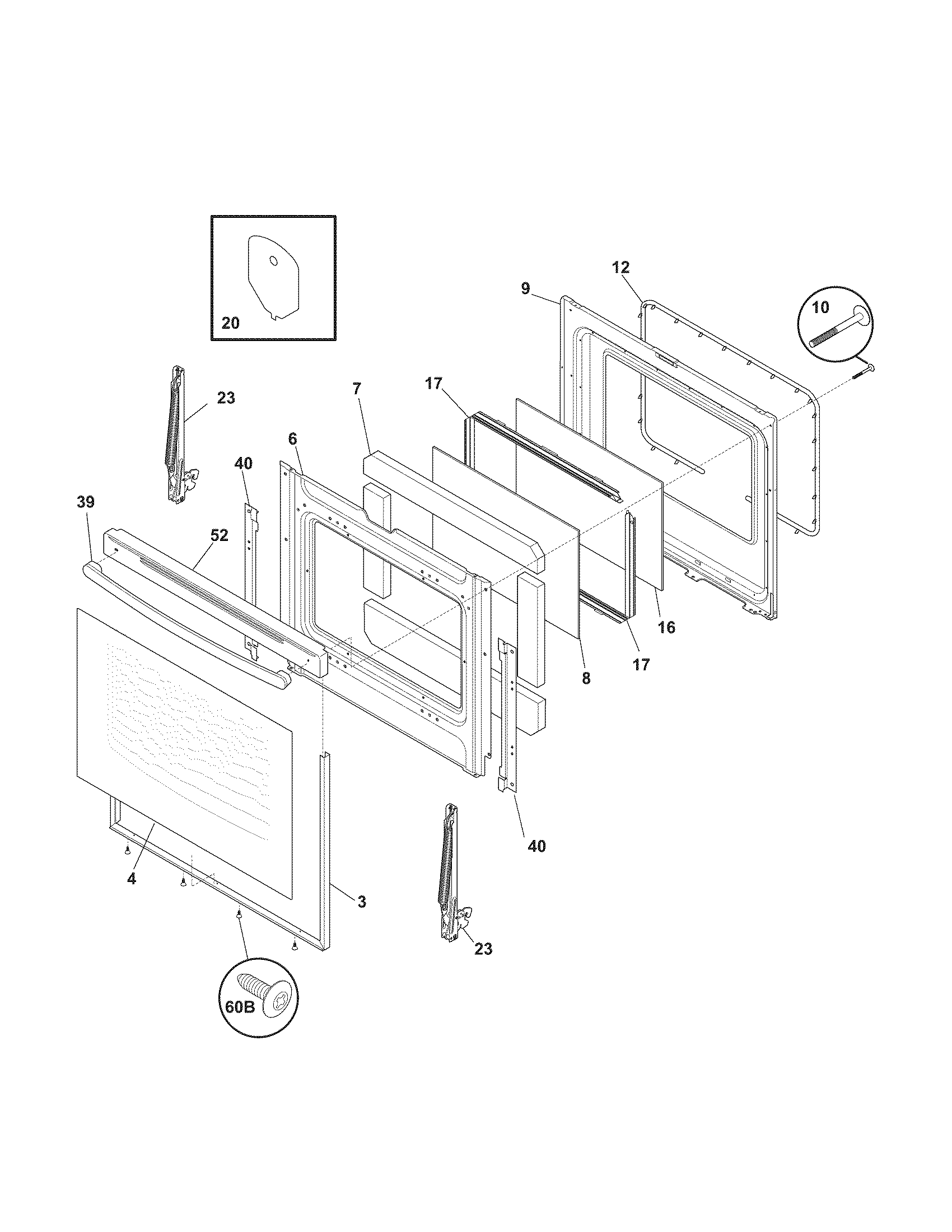 Kenmore 79097452801 door diagram
