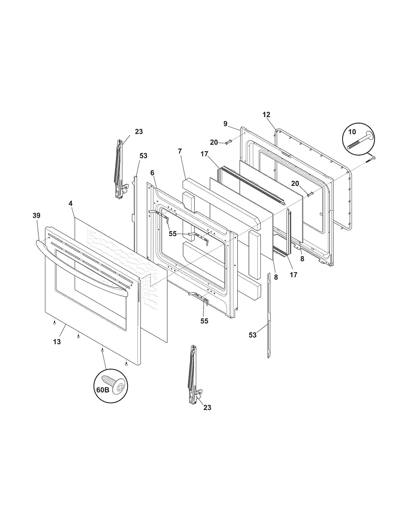 Kenmore 7909641340F door diagram