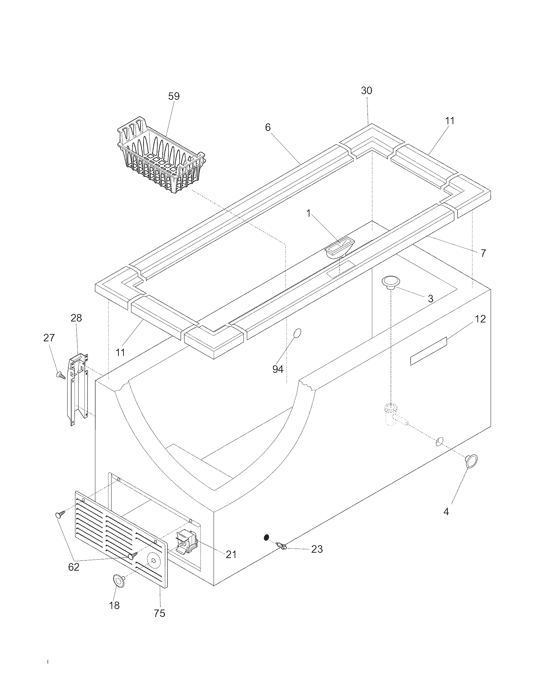 Kenmore 25316502104 cabinet diagram