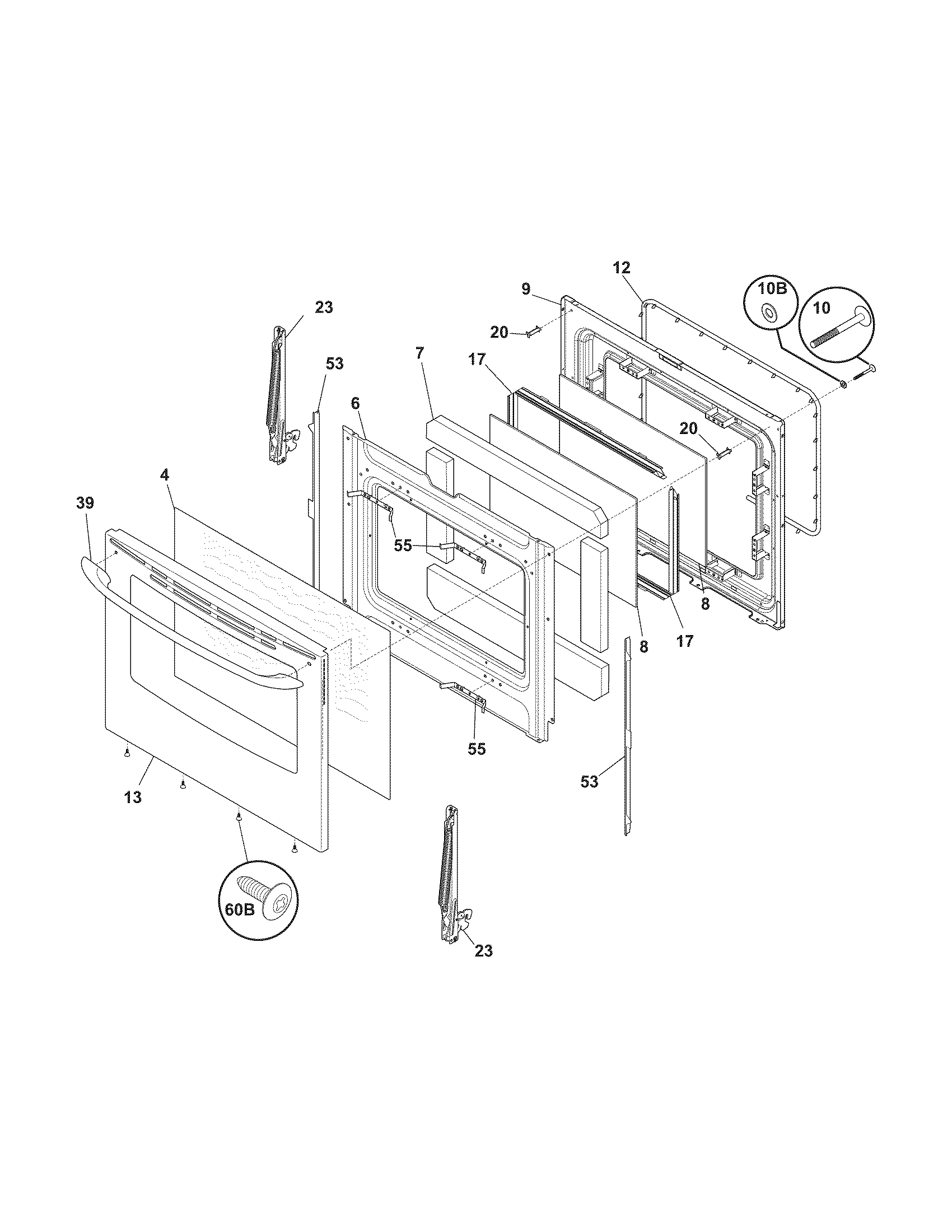 Kenmore 79094333704 door diagram