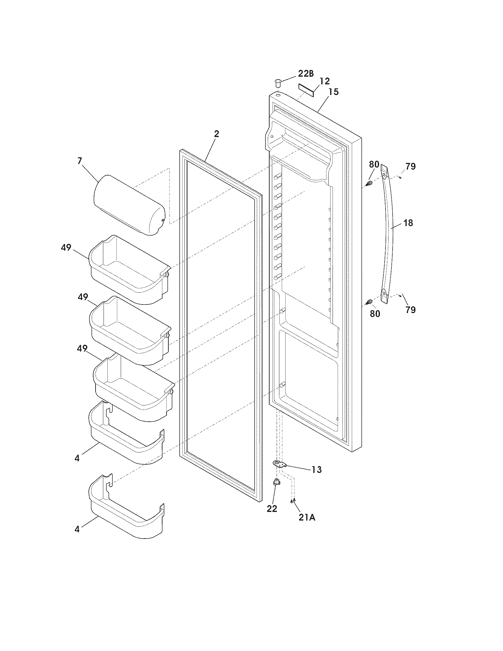 Frigidaire FGHS2679KE0 refrigerator door diagram