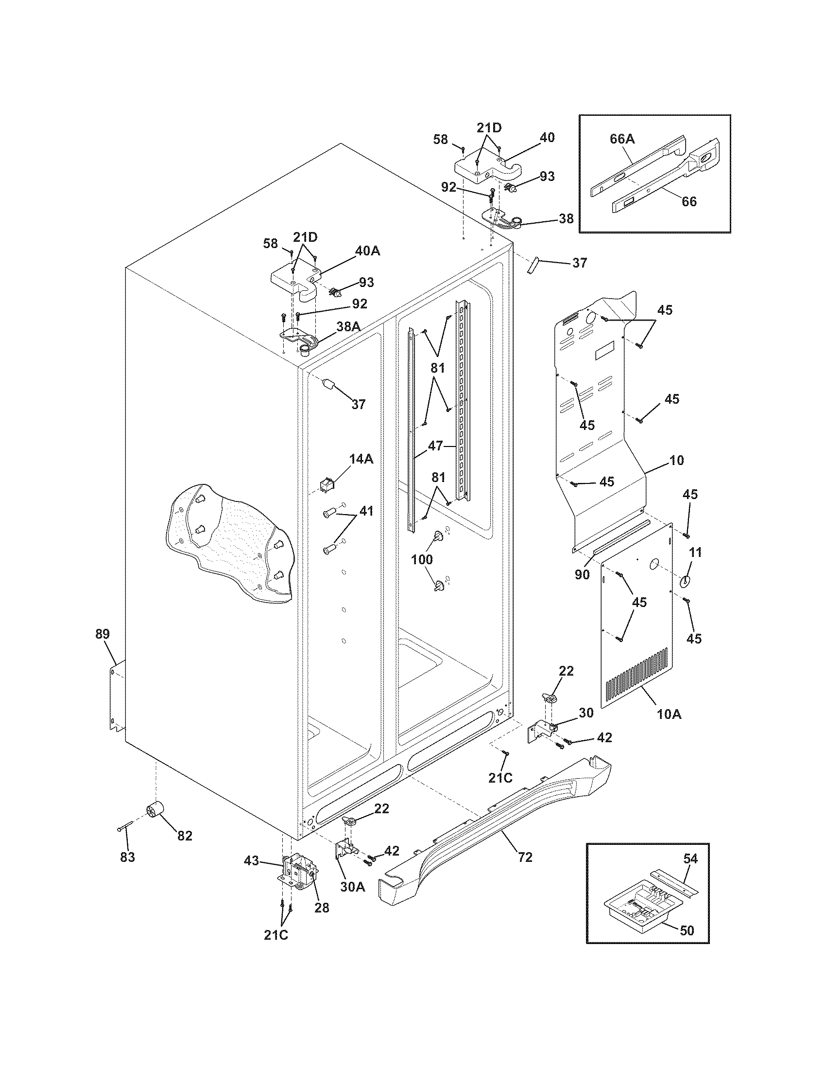 Frigidaire FGHS2679KE0 cabinet diagram