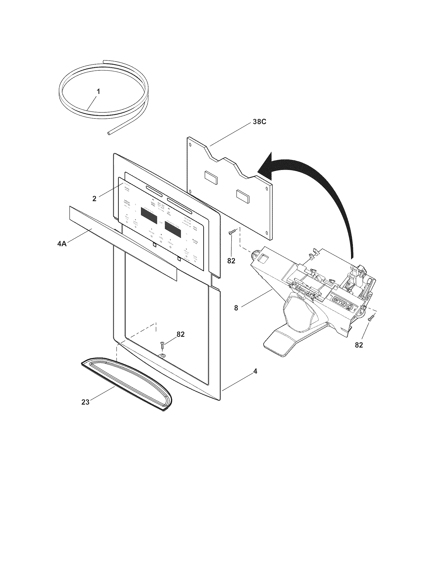 Frigidaire FGHS2679KE0 ice & water dispenser diagram