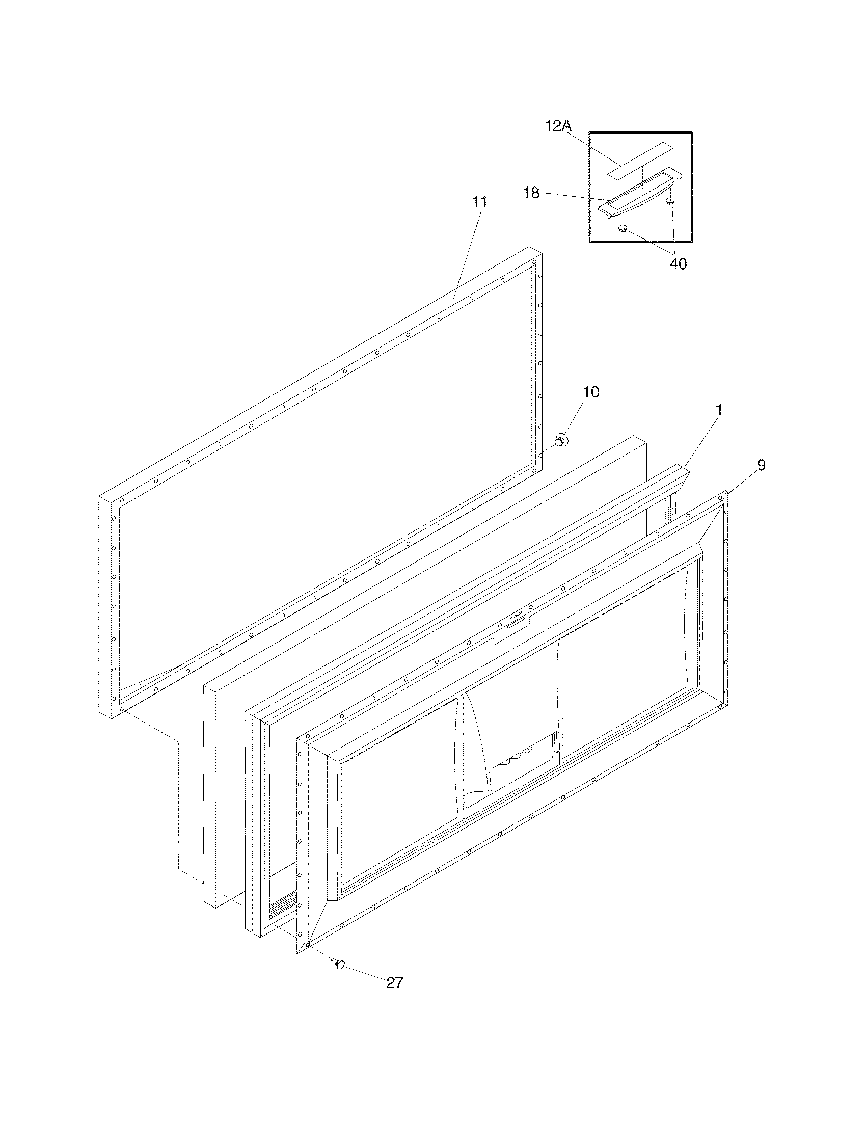 Frigidaire FFC0522FW4 door diagram