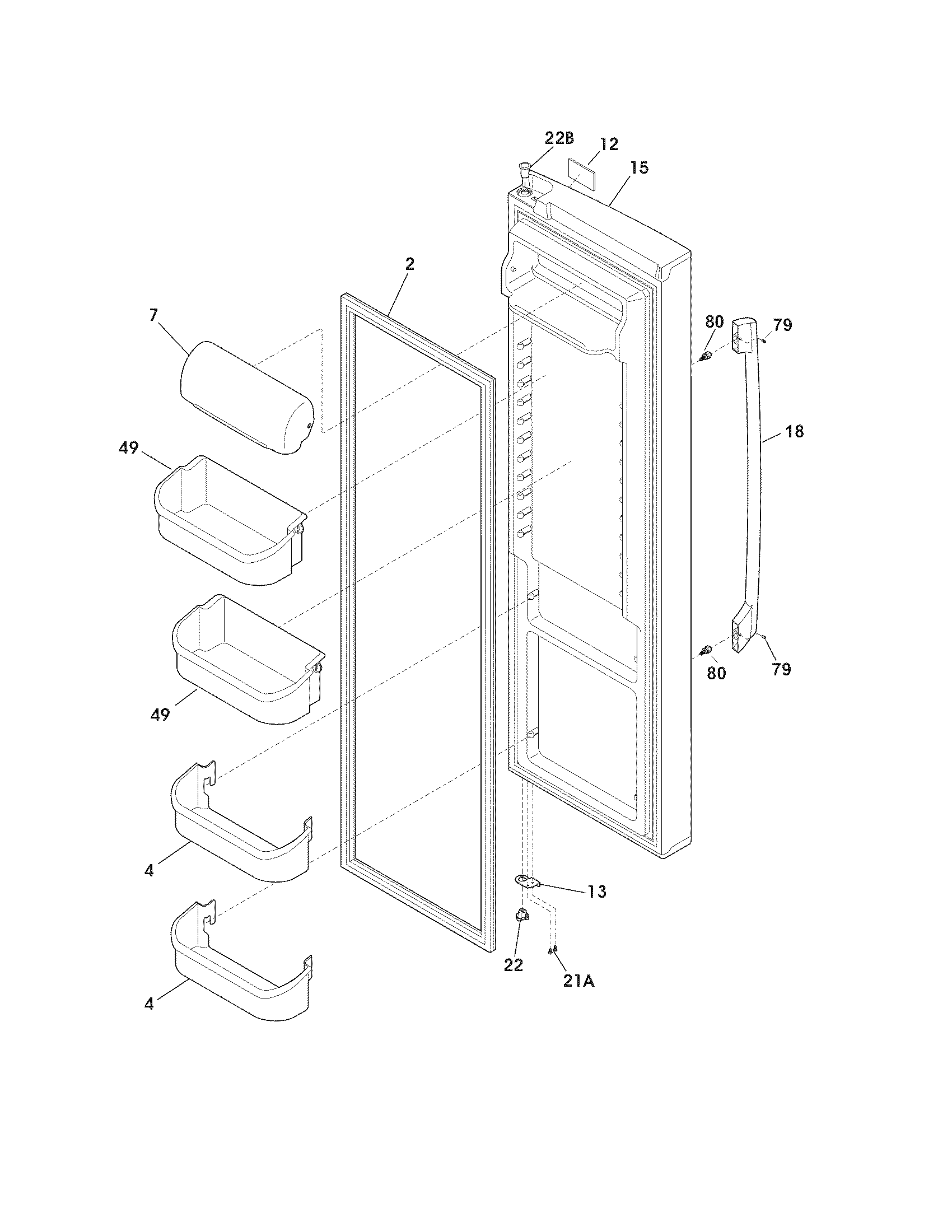 Frigidaire FPHS2687KF0 refrigerator door diagram