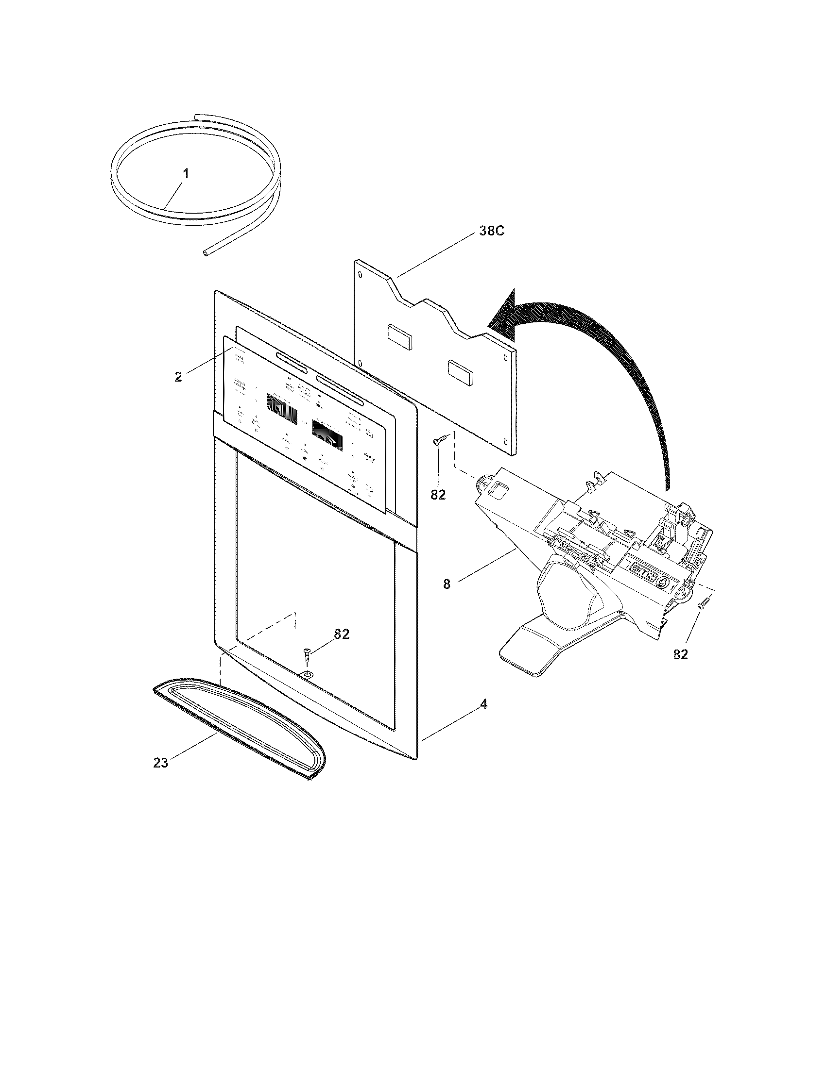 Frigidaire LGHS2667KE0 ice & water dispenser diagram