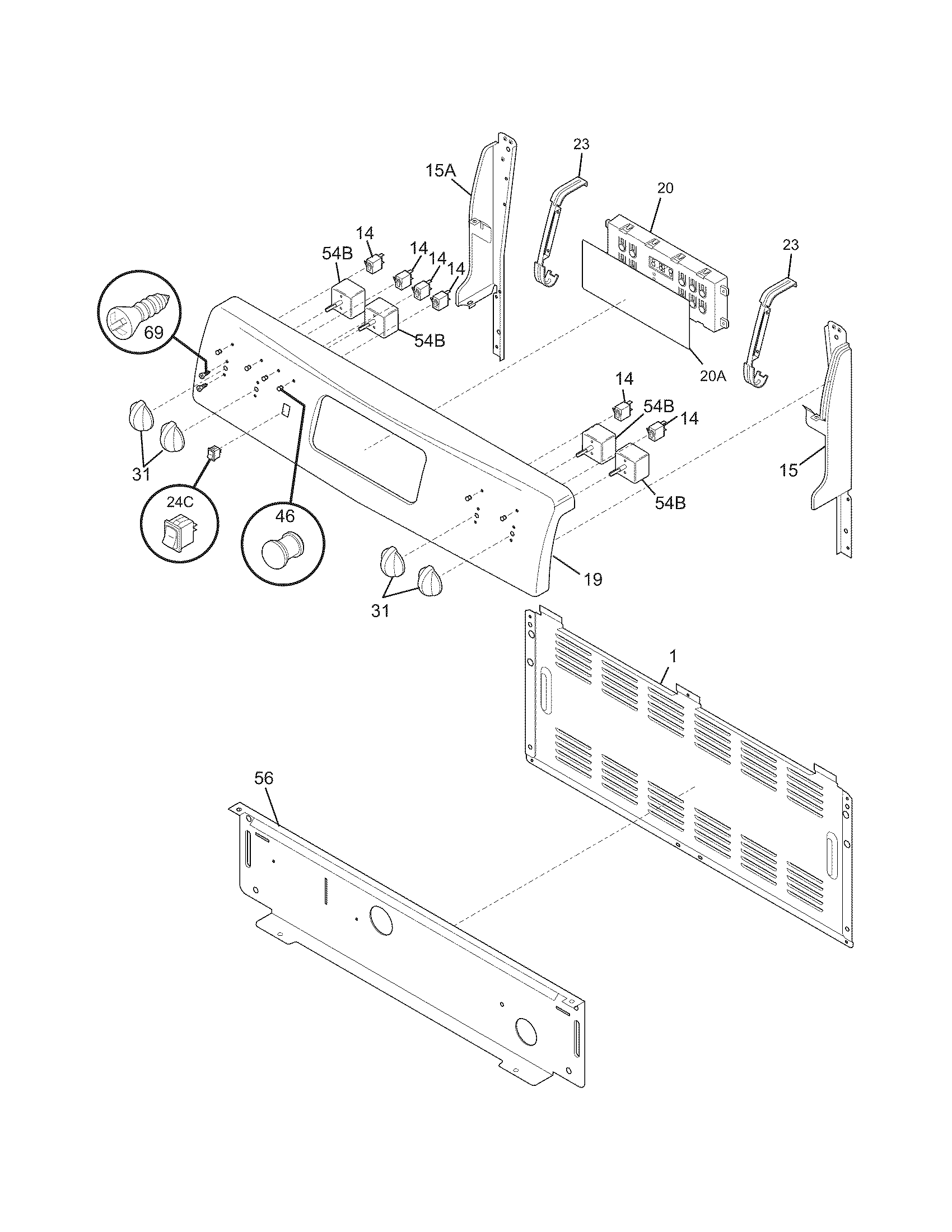 Frigidaire GLEFZ388GCB backguard diagram