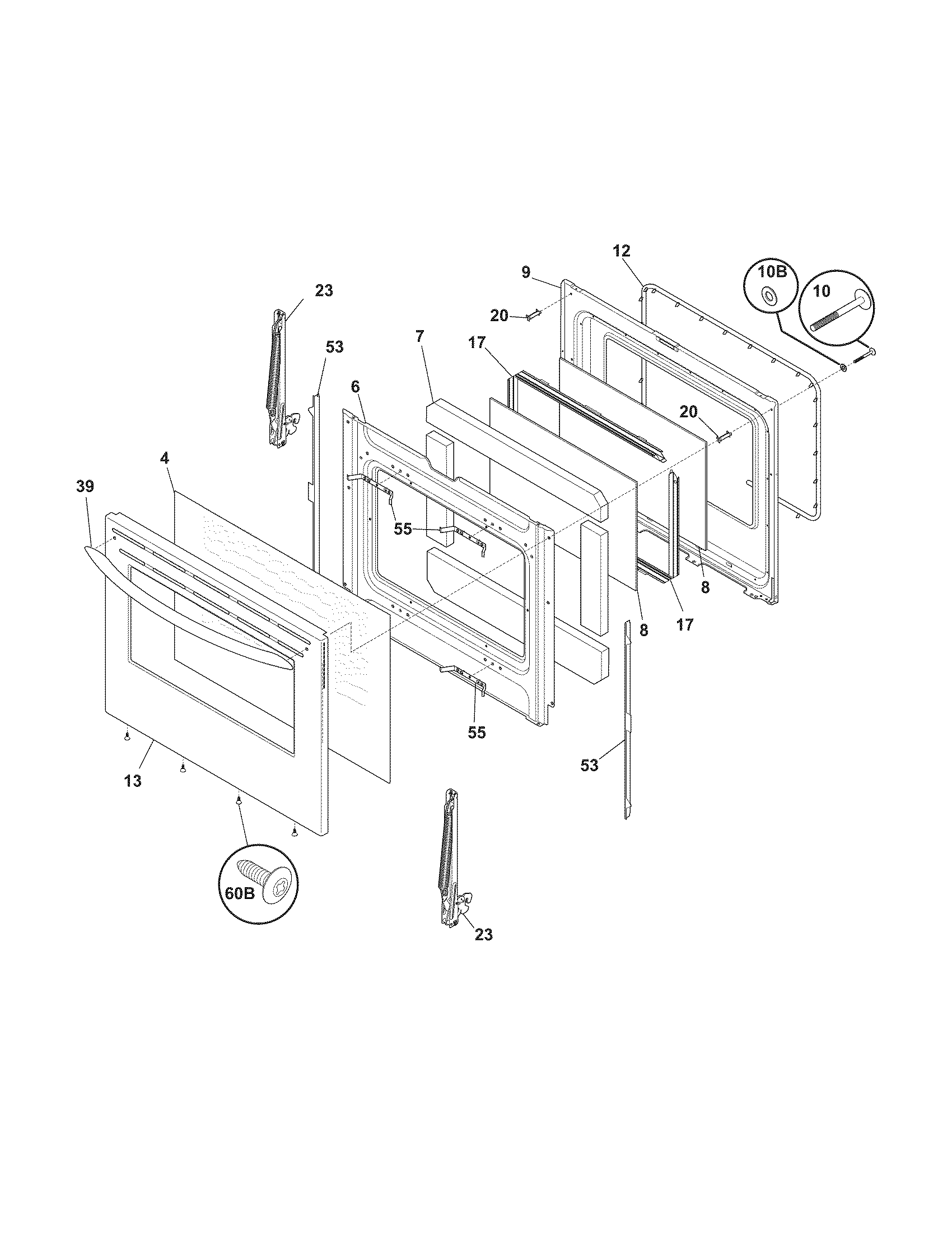 Frigidaire GLEFZ388GCB door diagram
