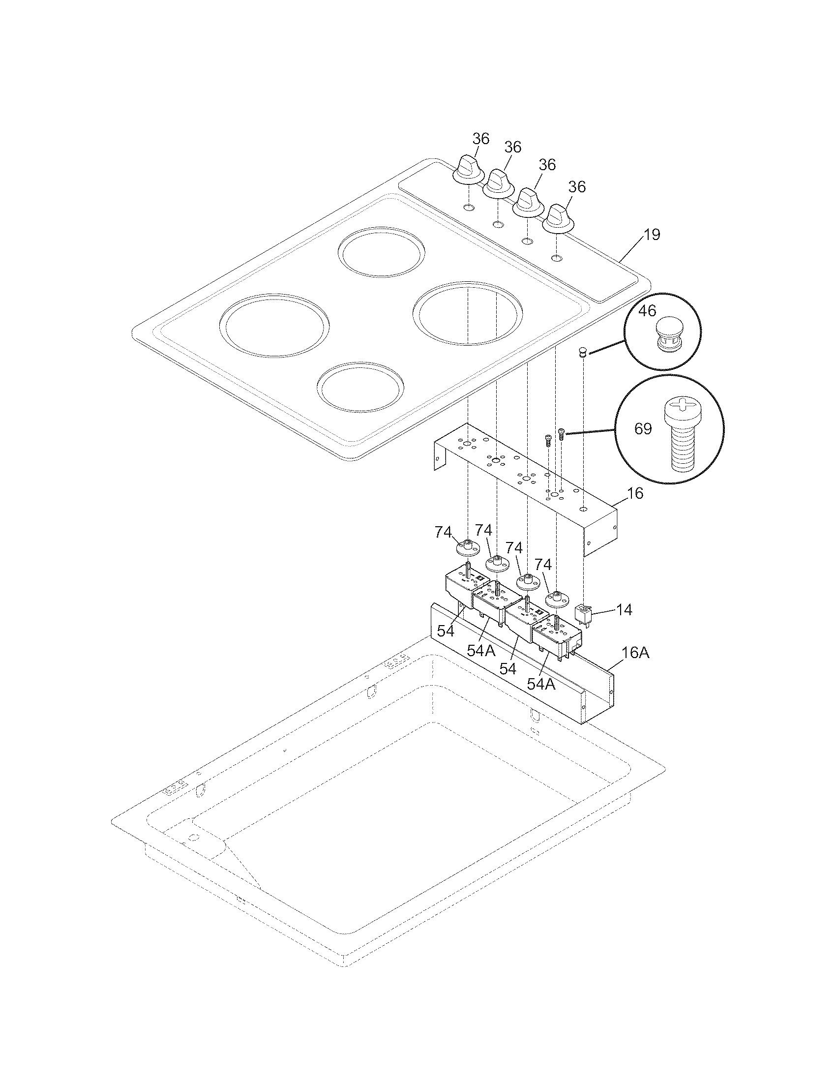 Kenmore 79041203903 control panel diagram