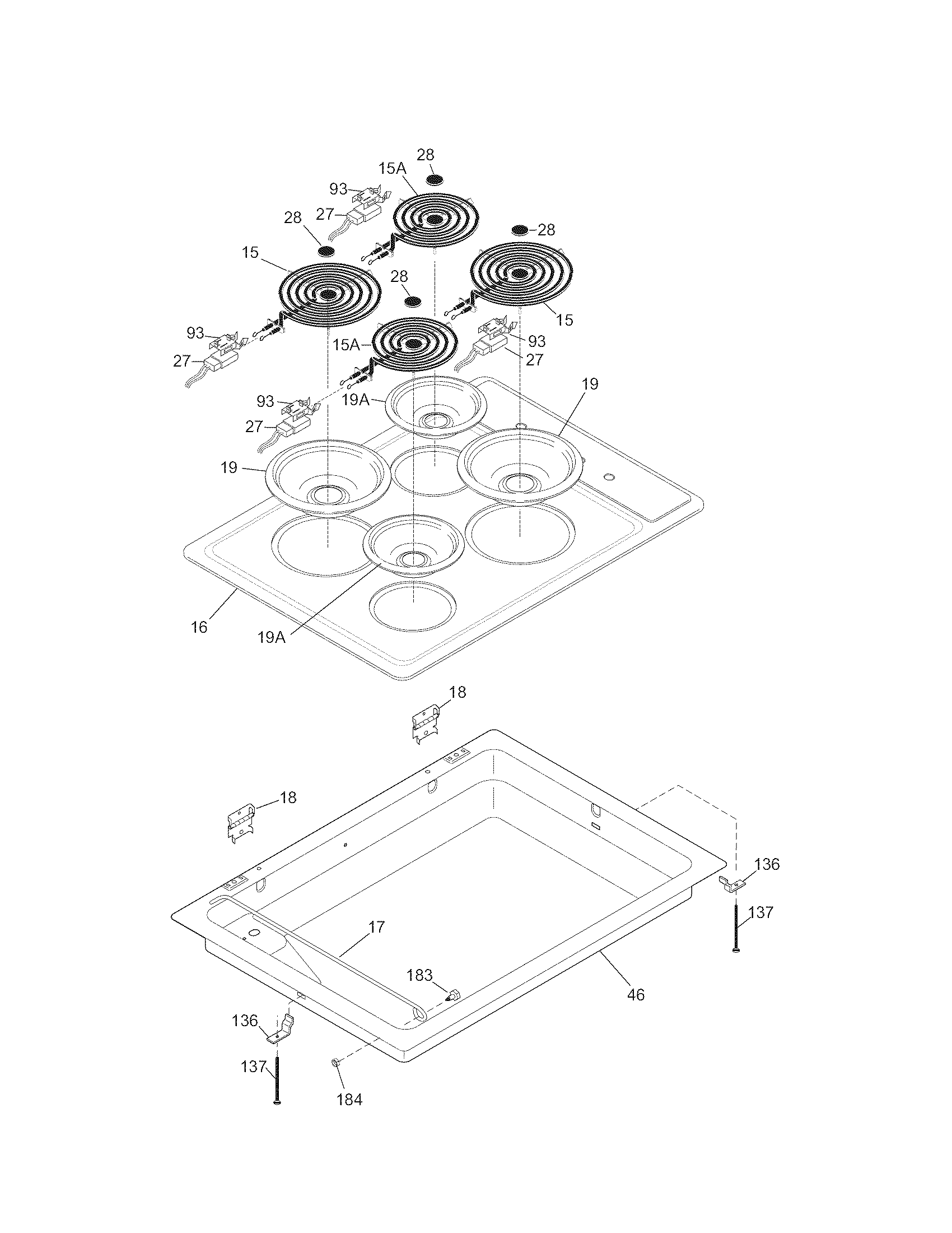 Kenmore 79041203903 maintop diagram