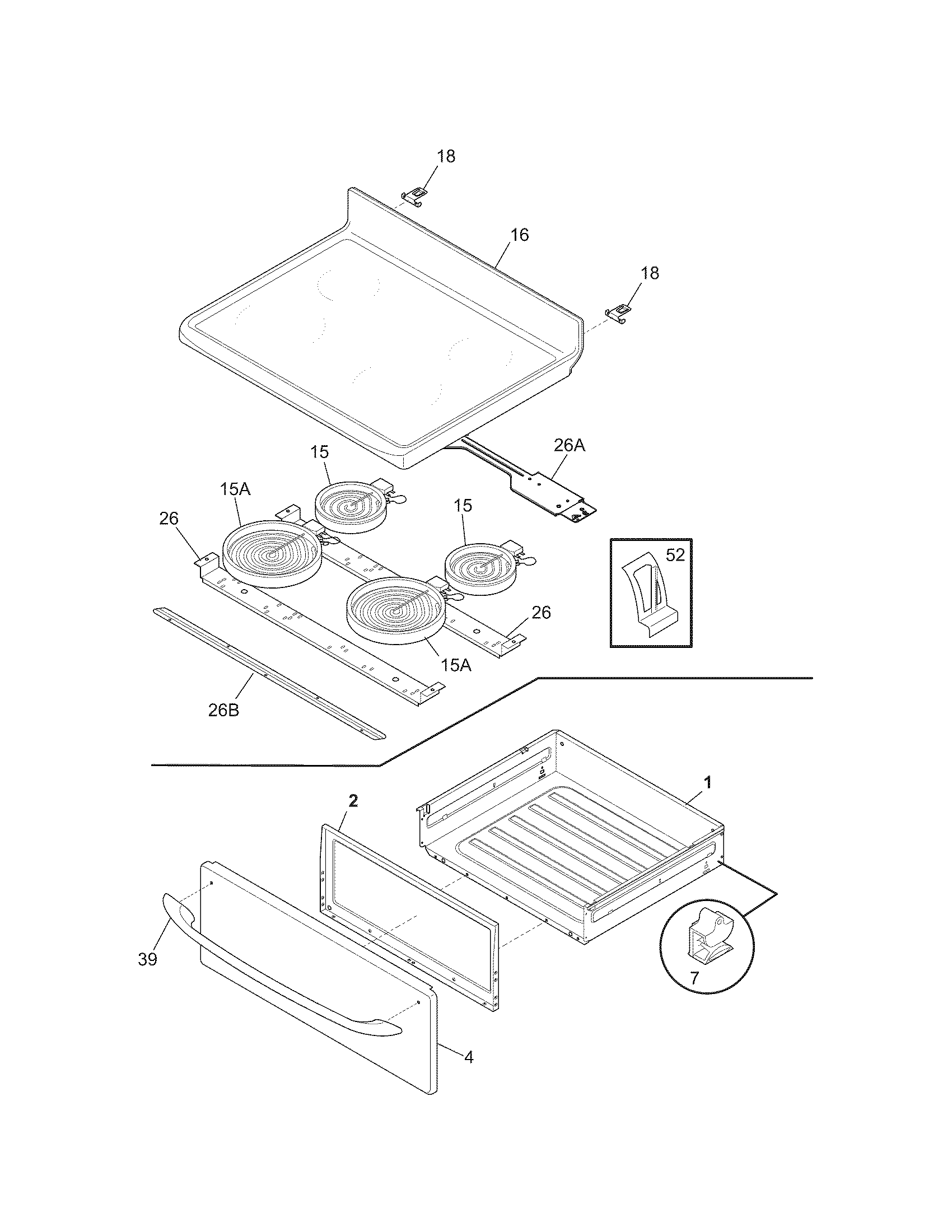Kenmore 79096008801 top/drawer diagram