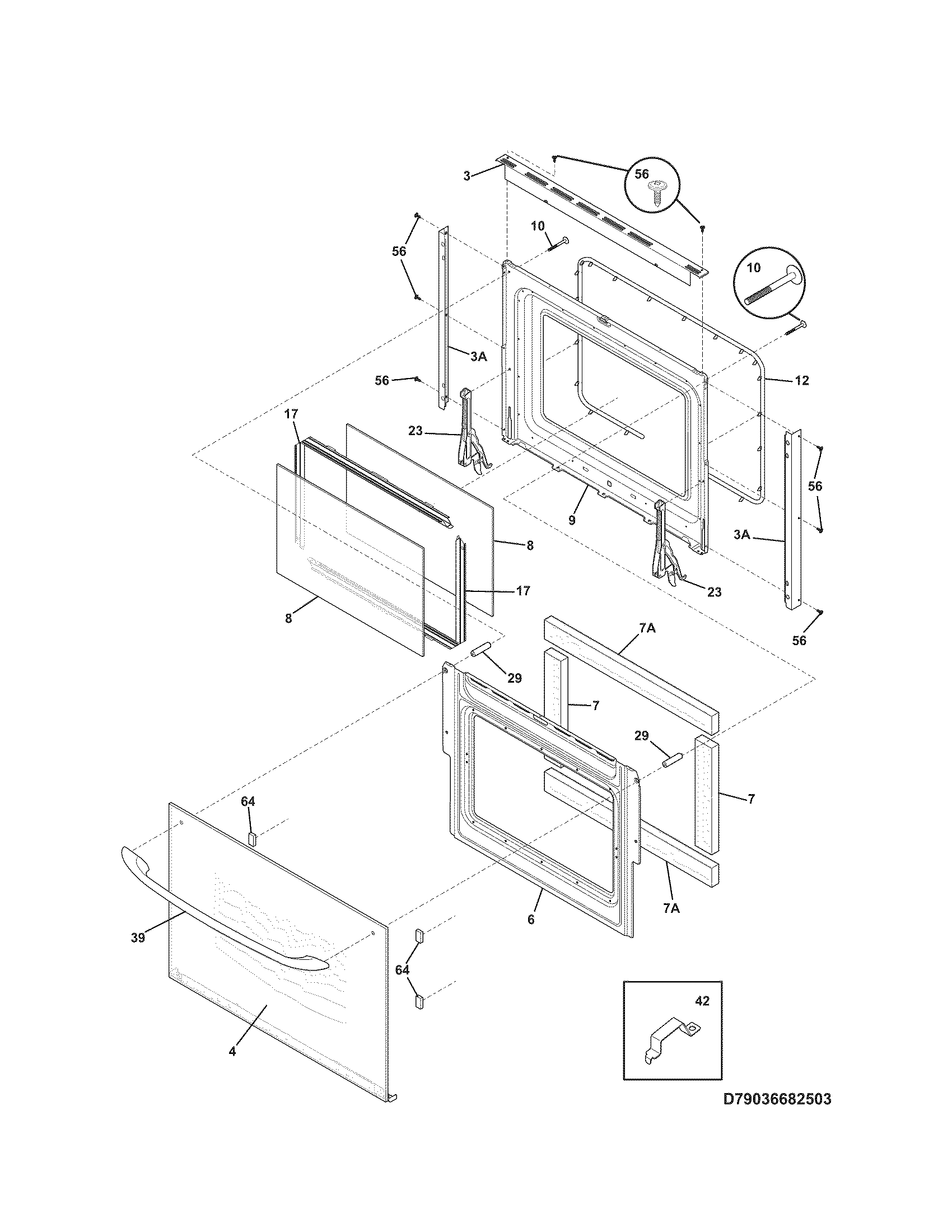 Kenmore 79036699508 door diagram