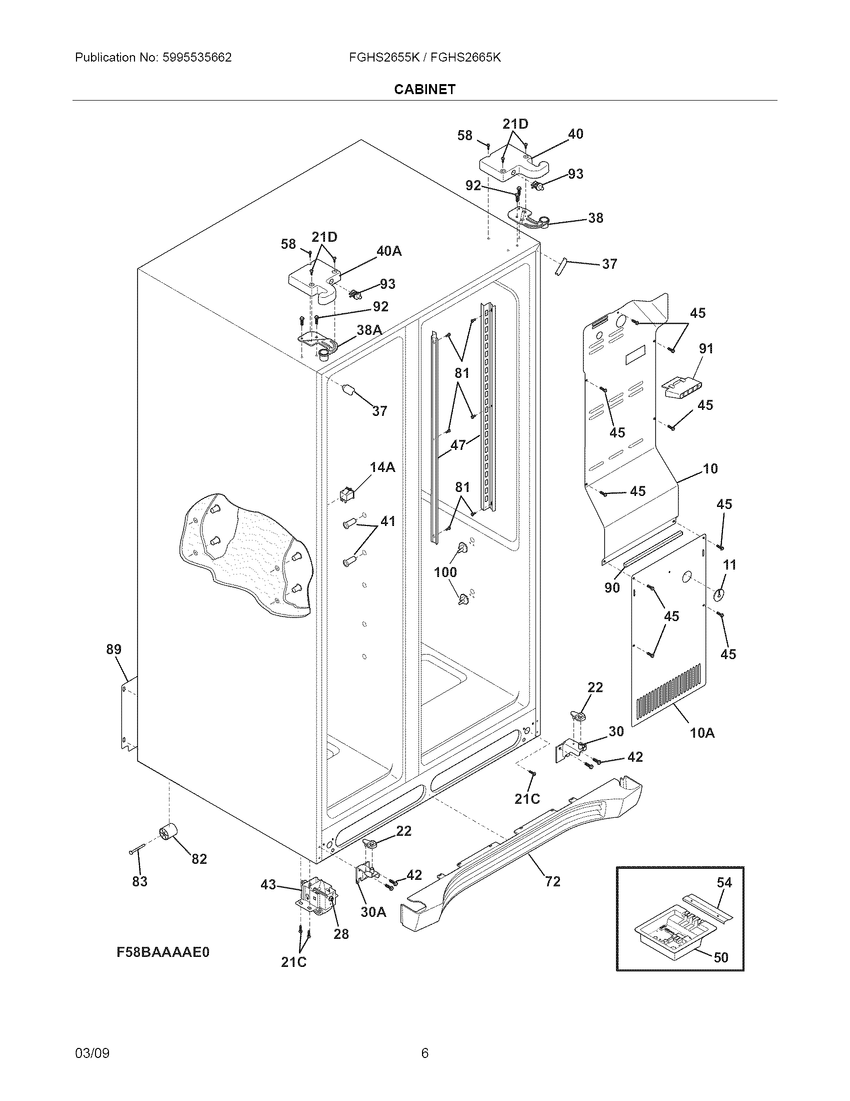 Frigidaire FGHS2655KP0 cabinet diagram