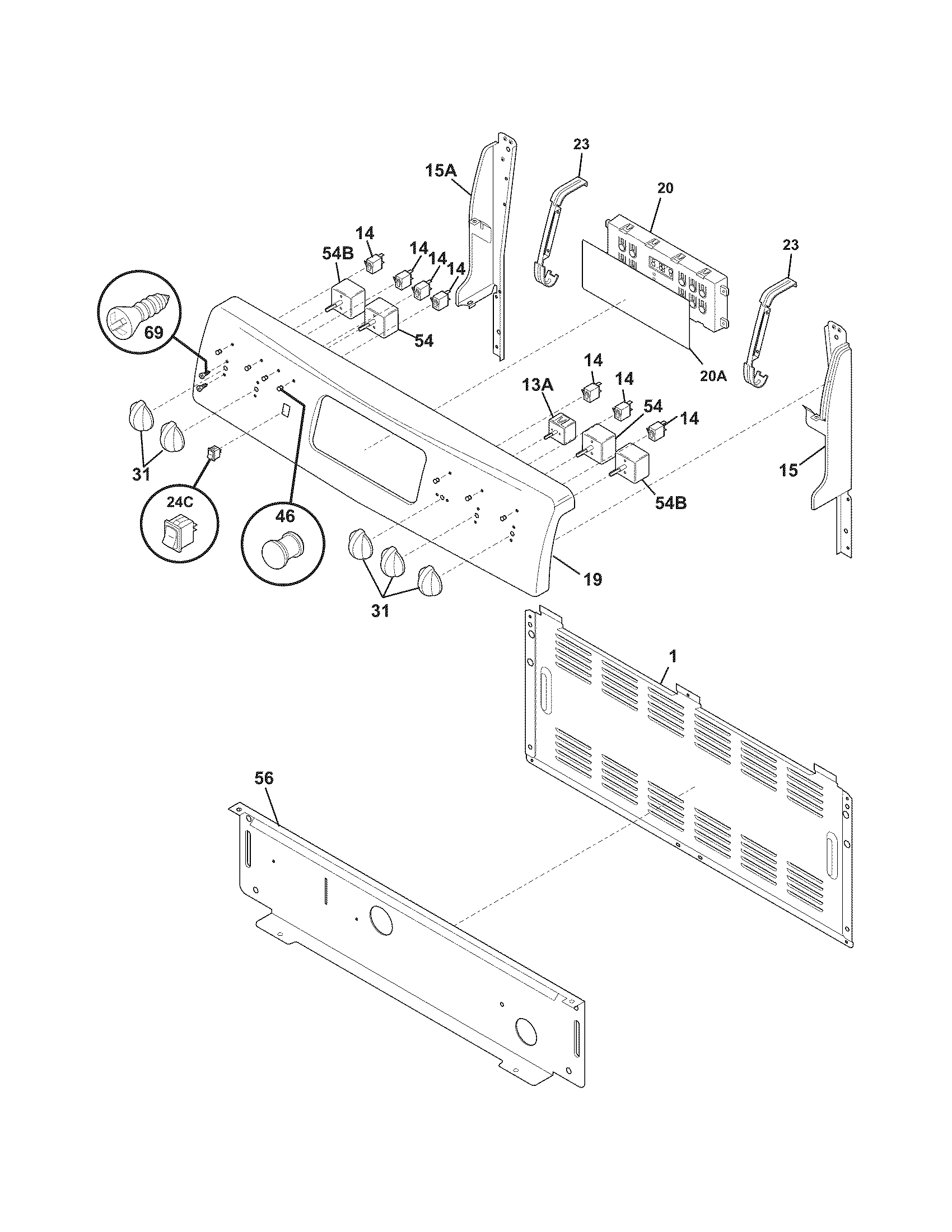 Frigidaire GLEF384HQB backguard diagram
