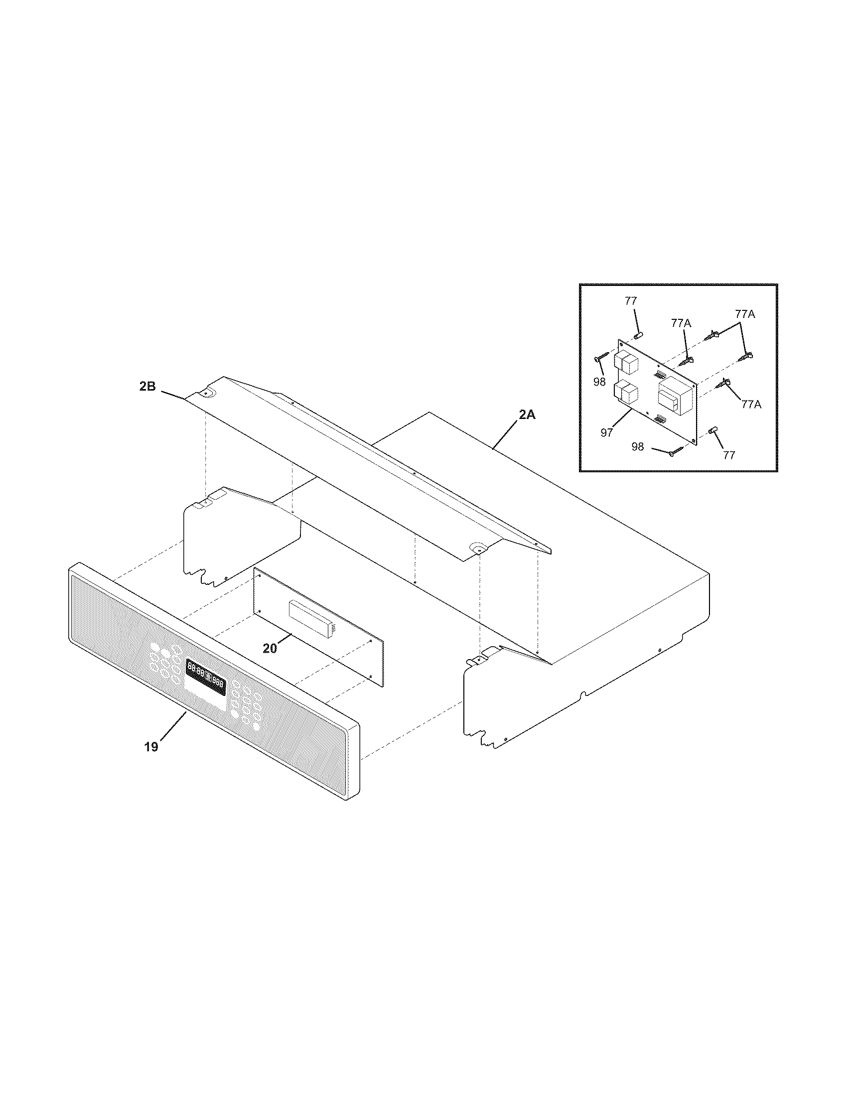 Frigidaire GLEB30T9FBC control panel diagram